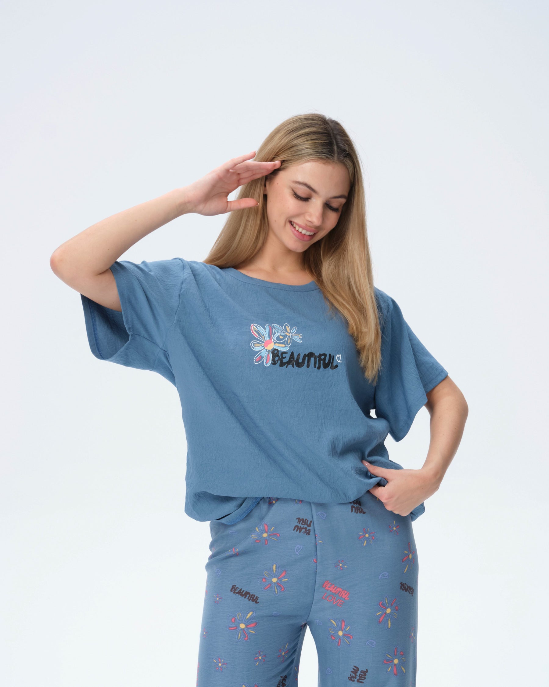 بيجامة نسائية - قطعتين (M-2XL)