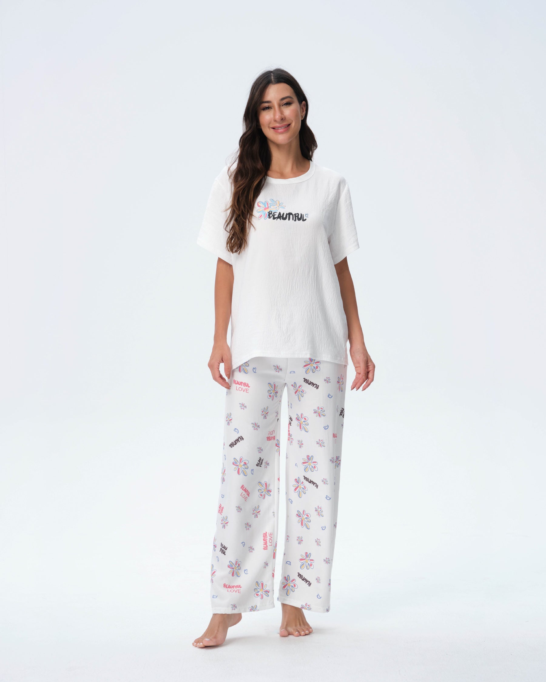 بيجامة نسائية - قطعتين (M-2XL)