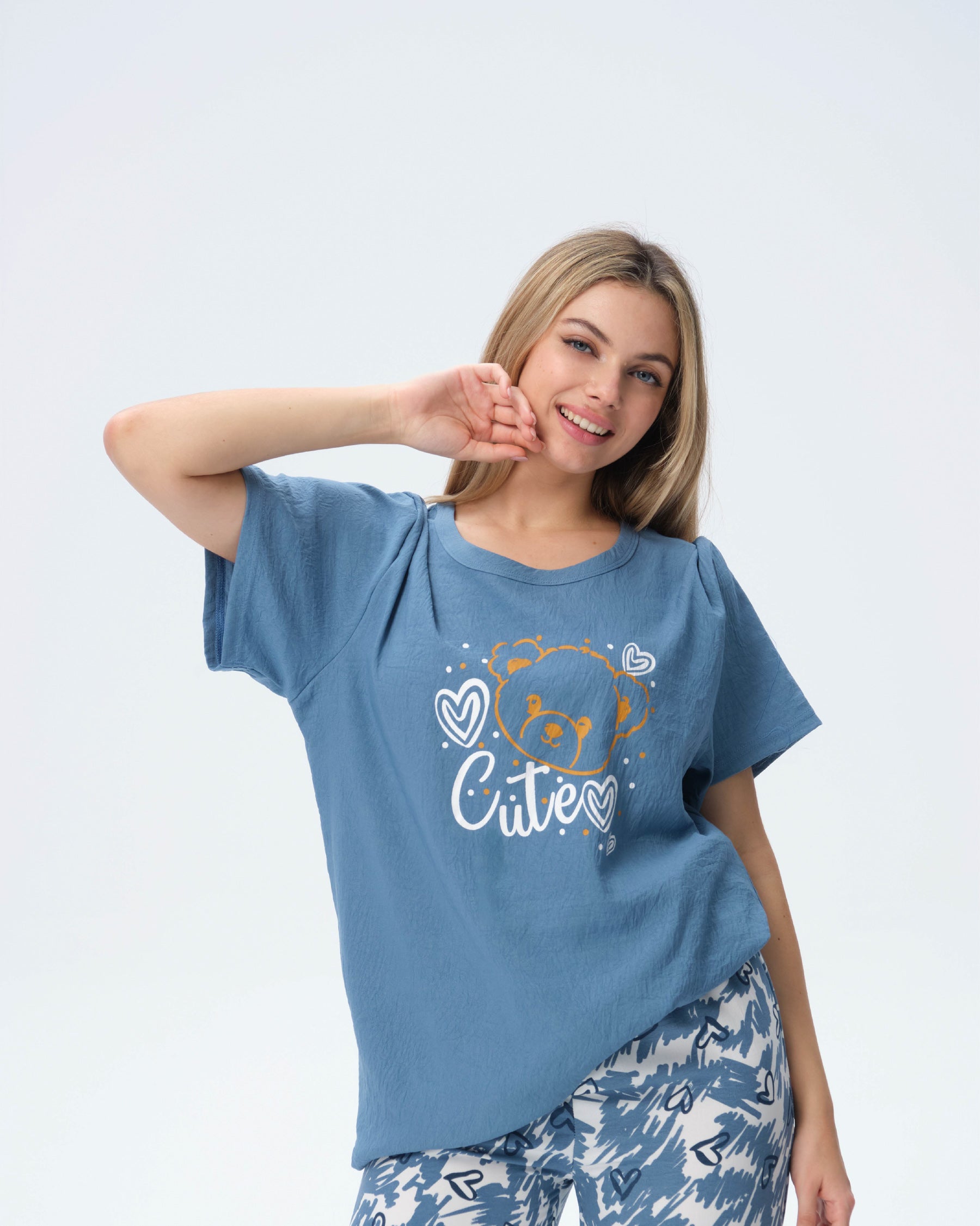 بيجامة نسائية - قطعتين (M-2XL)