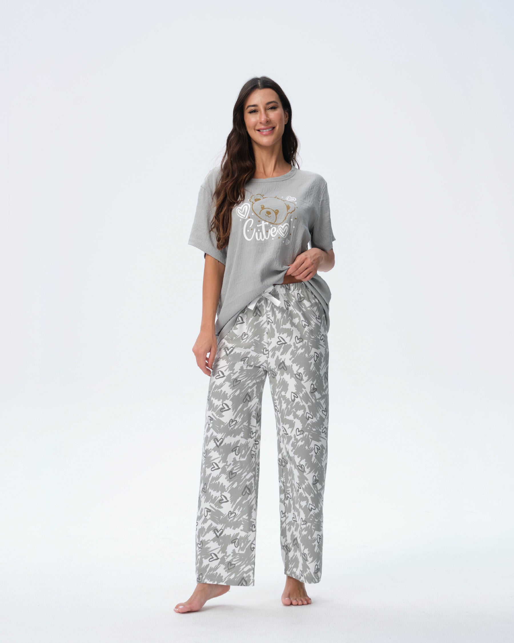 بيجامة نسائية - قطعتين (M-2XL)