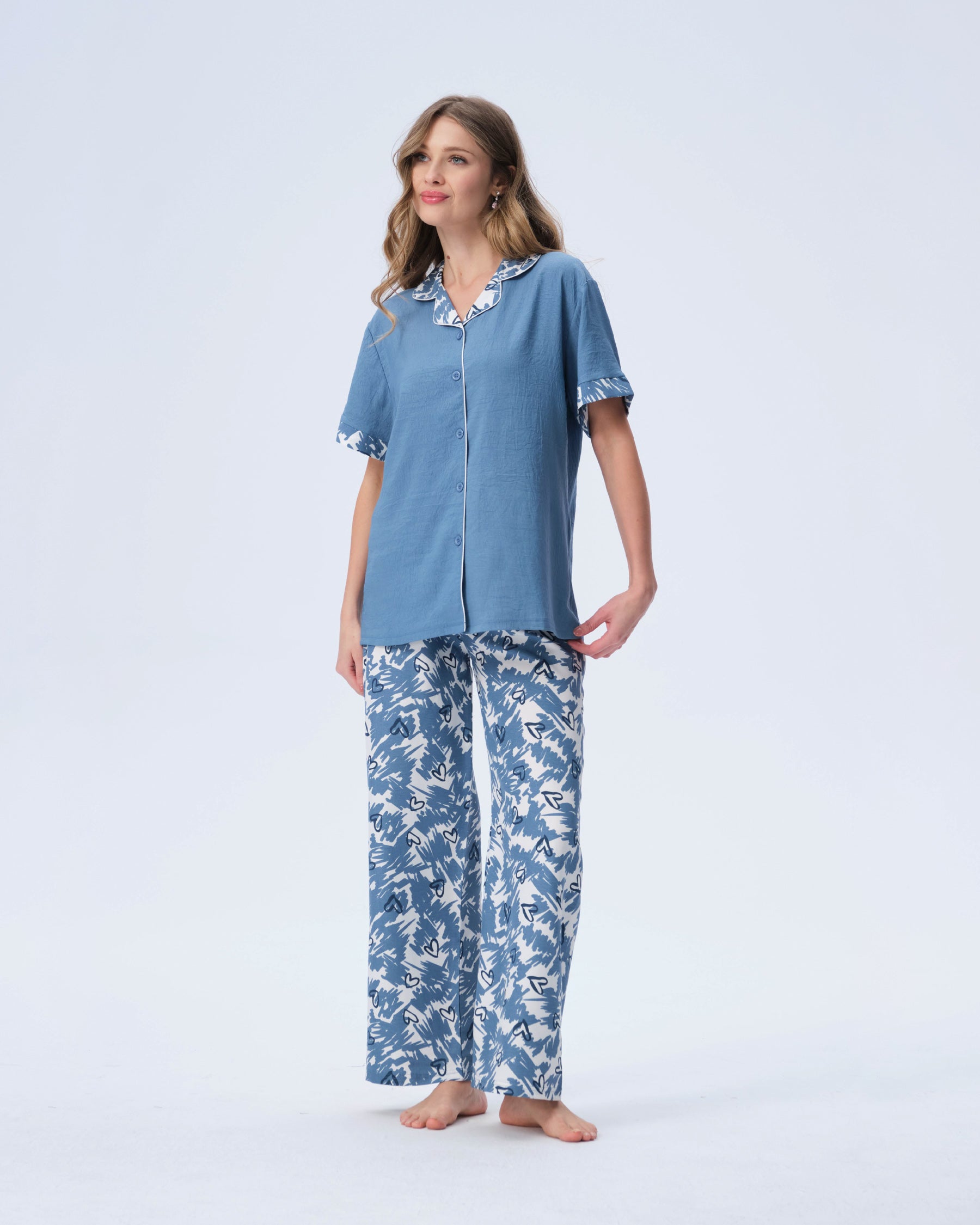 بيجامة نسائية - قطعتين (3XL-6XL)