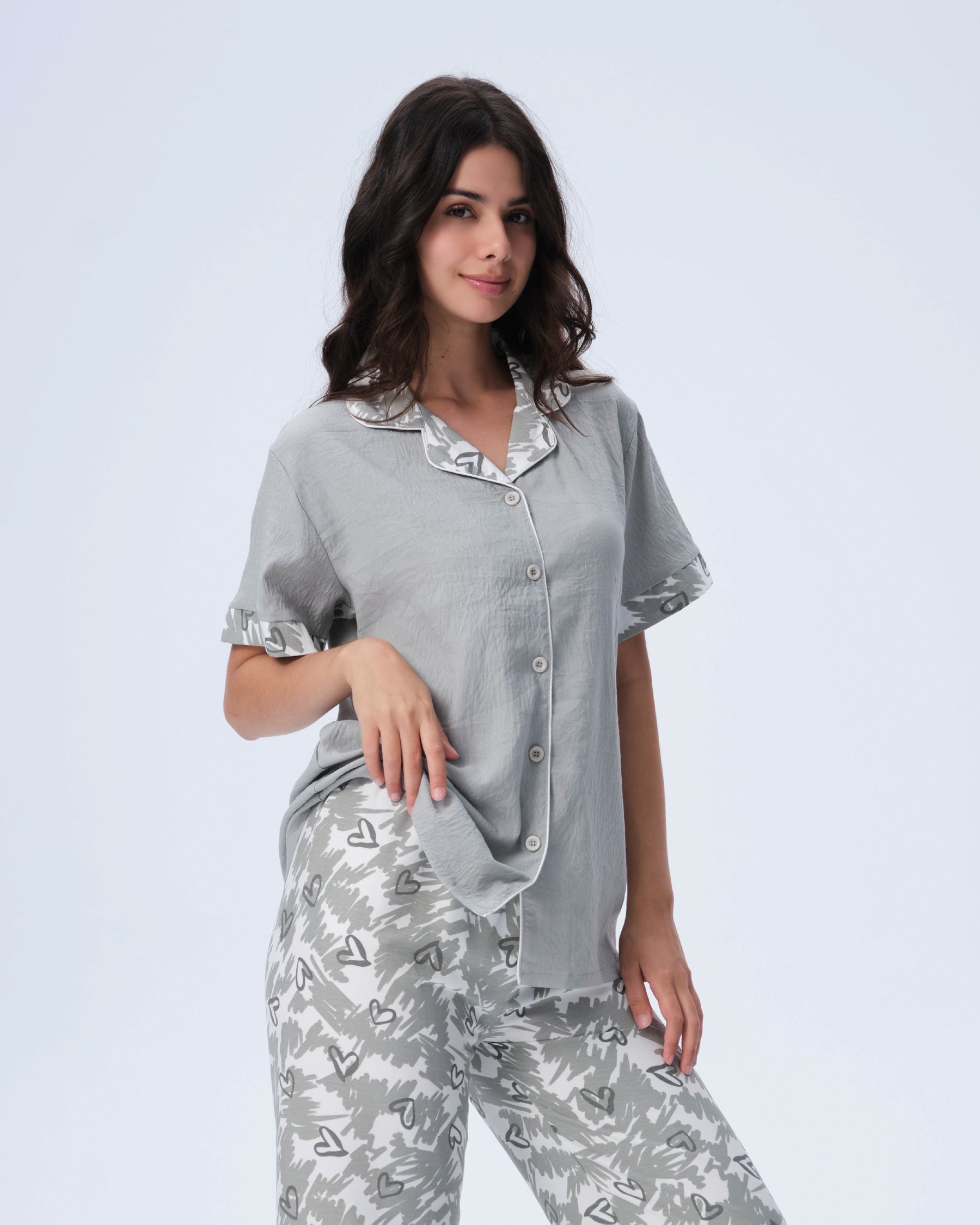 بيجامة نسائية - قطعتين (M-2XL)