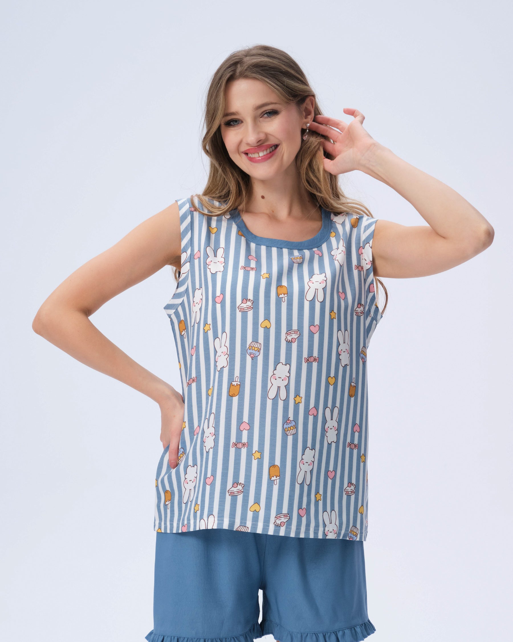 بيجامة نسائية - قطعتين (M-2XL)