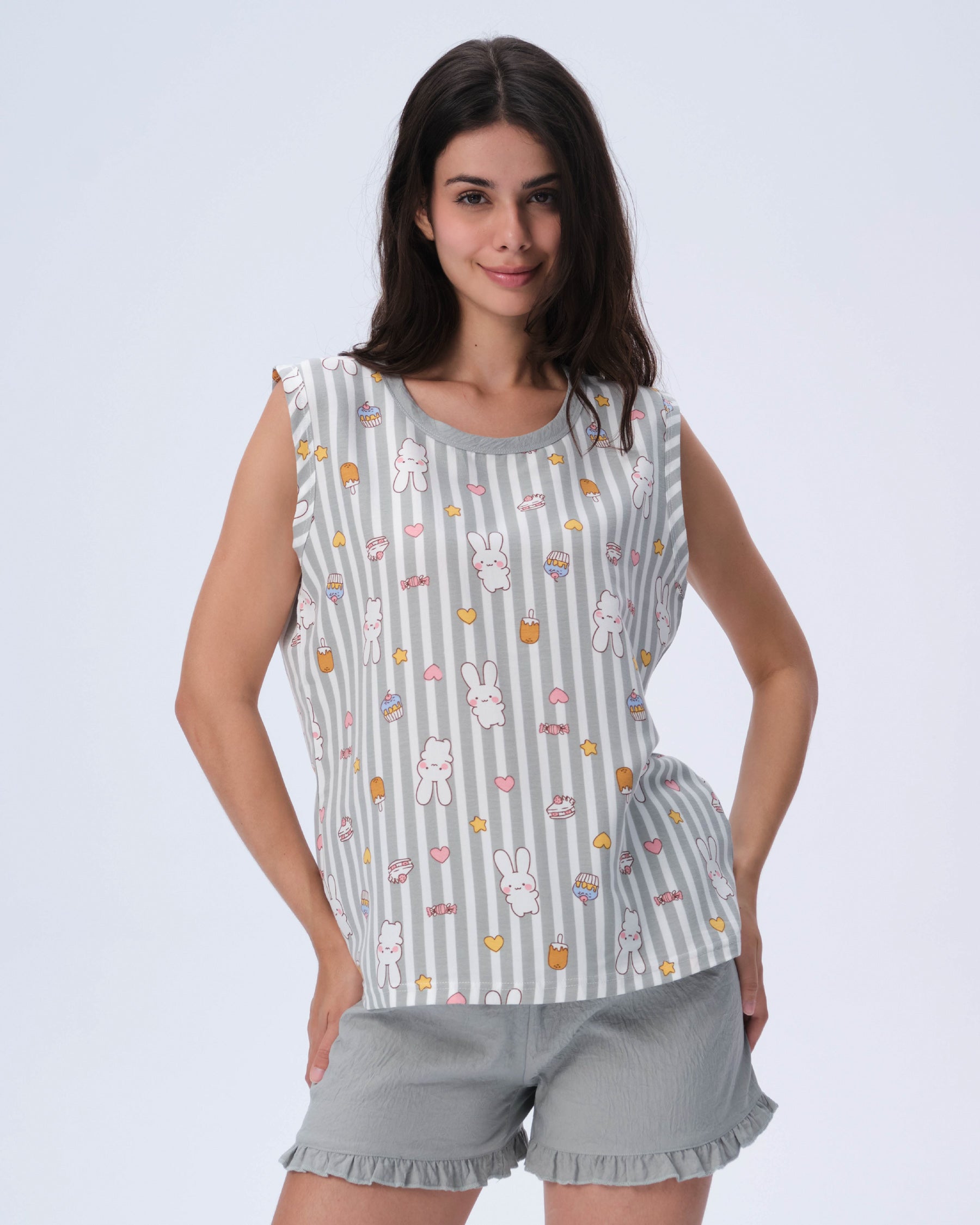 بيجامة نسائية - قطعتين (M-2XL)