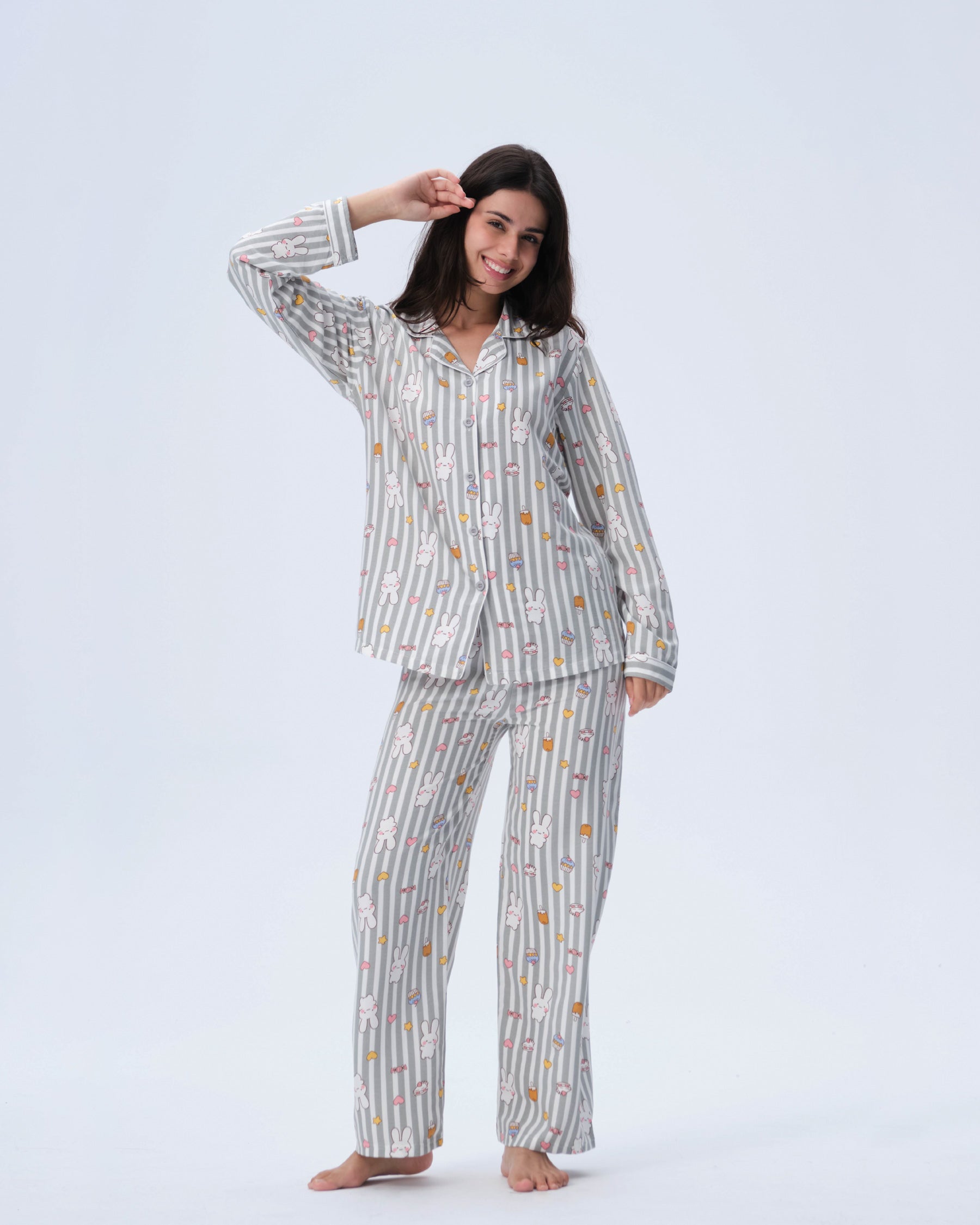 بيجامة نسائية - قطعتين (3XL-6XL)