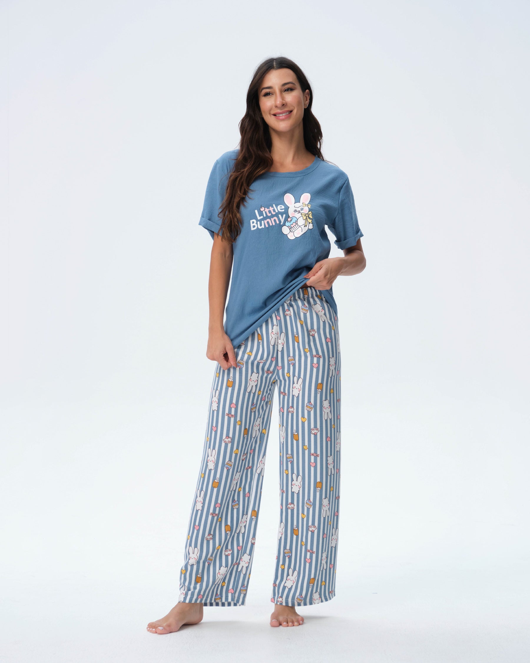 بيجامة نسائية - قطعتين (M-2XL)