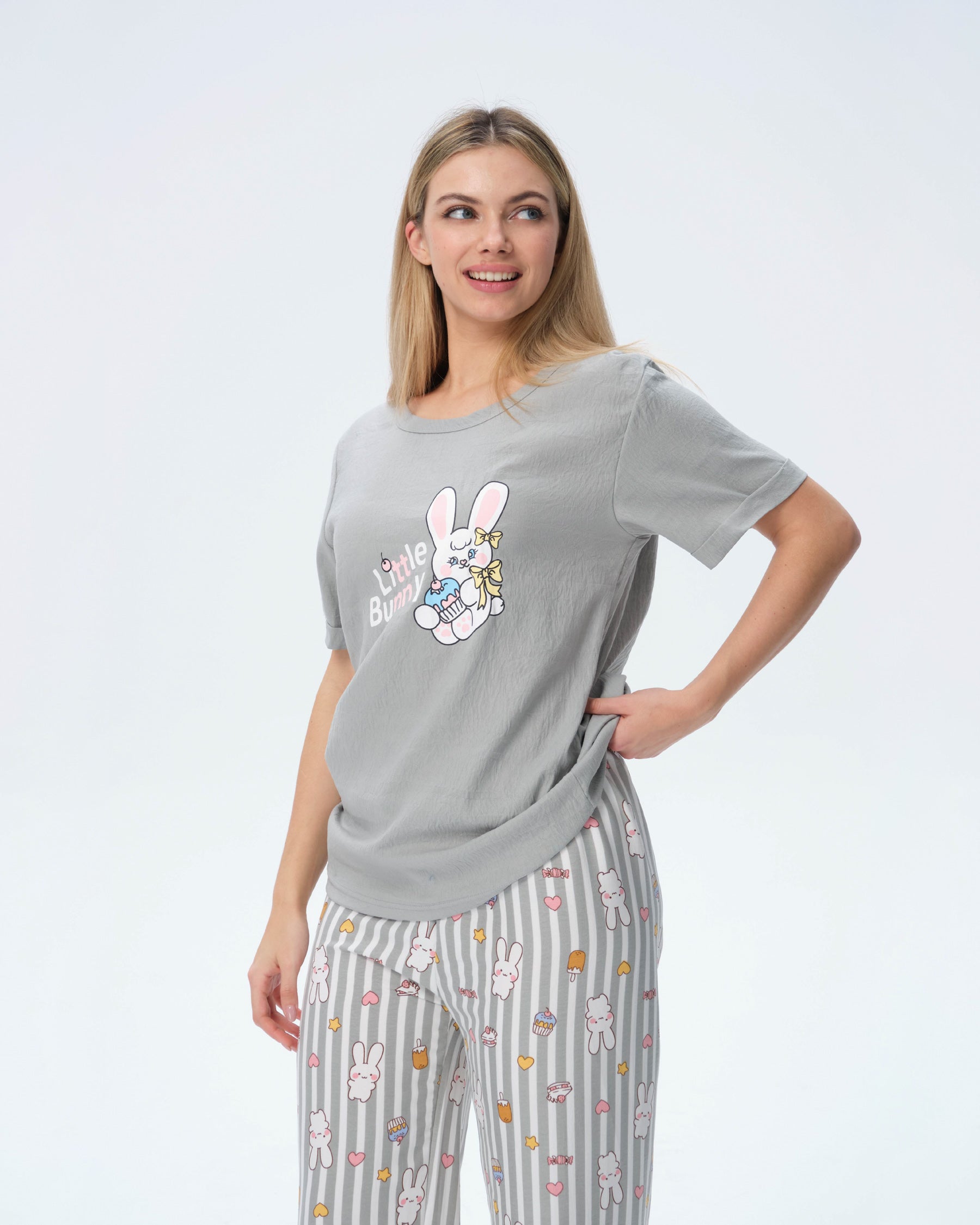 بيجامة نسائية - قطعتين (M-2XL)