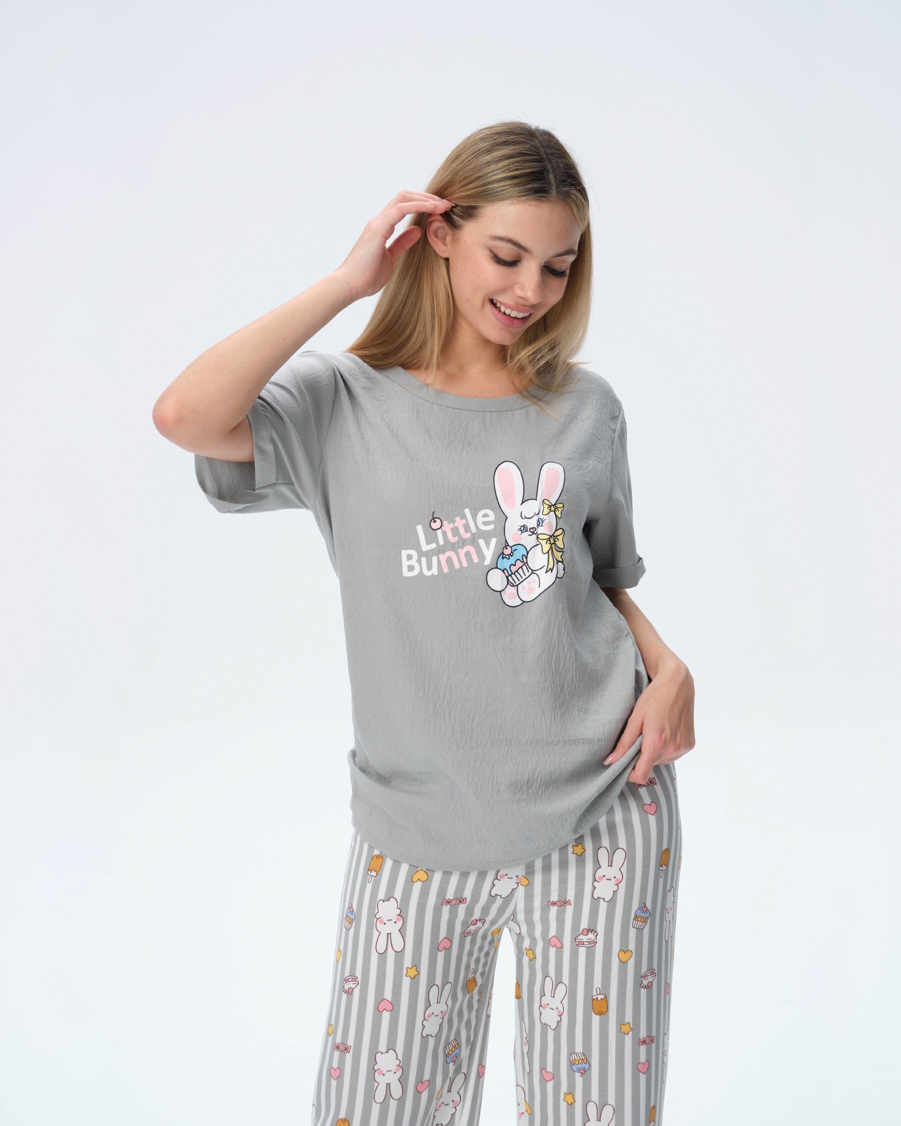 بيجامة نسائية - قطعتين (M-2XL)