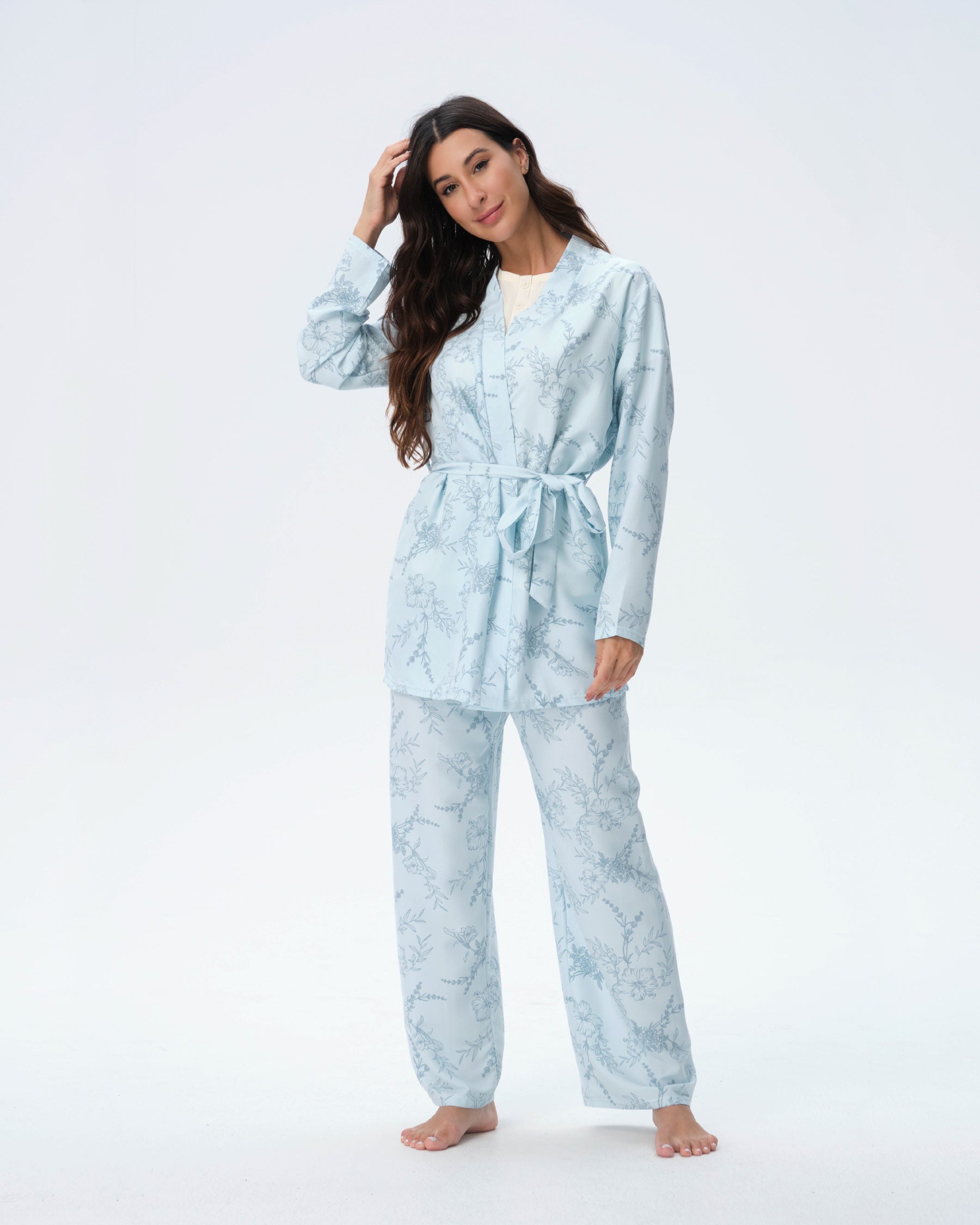 بيجامة نسائية - 3 قطع (M-2XL)