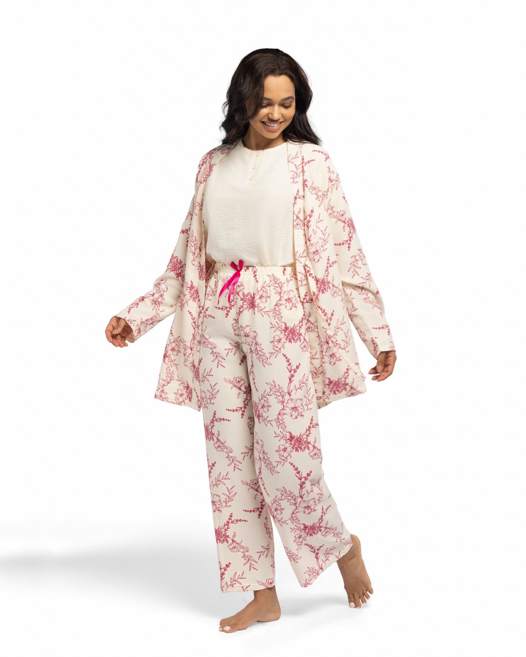 بيجامة نسائية - 3 قطع (M-2XL)