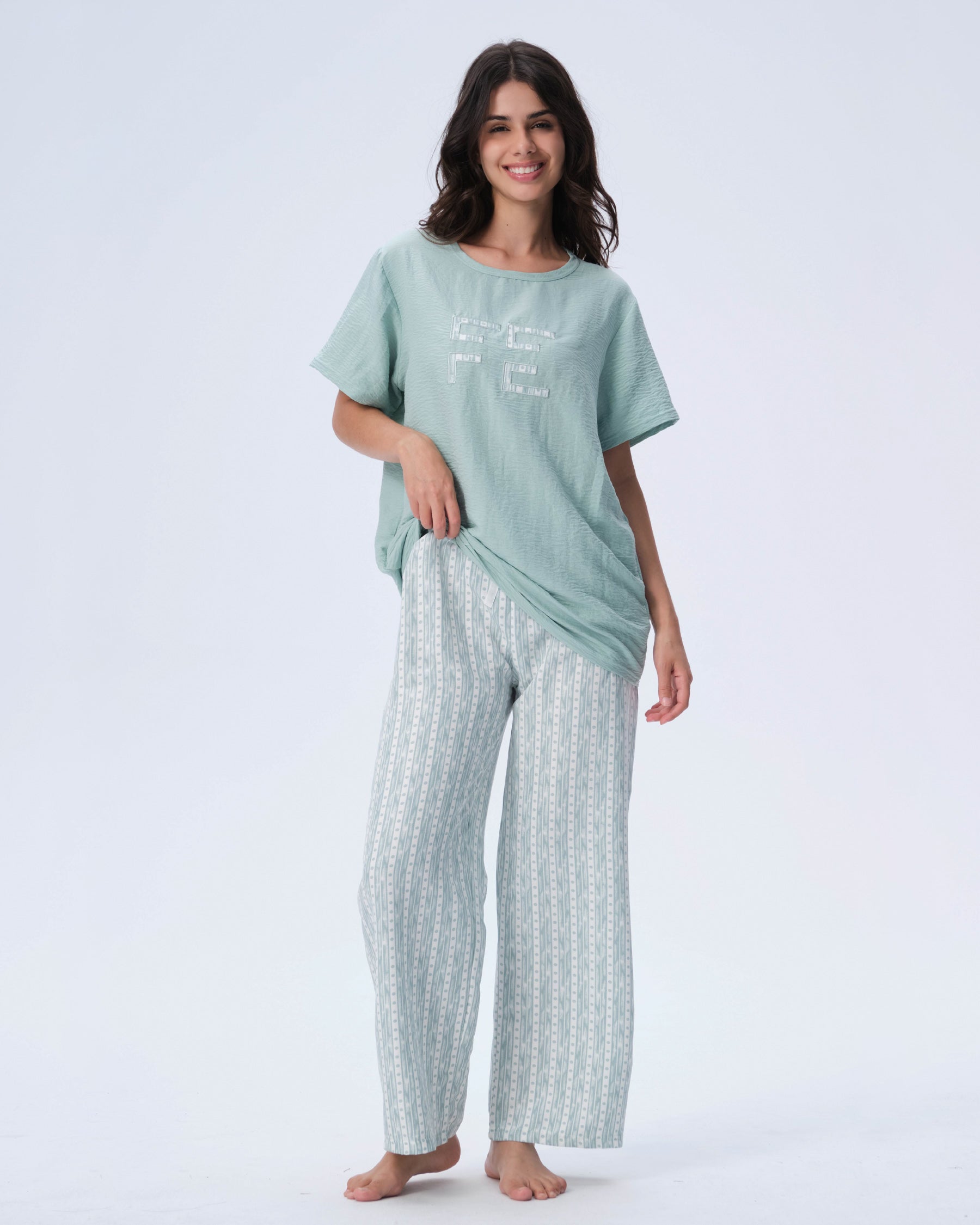 بيجامة نسائية - قطعتين (M-2XL)
