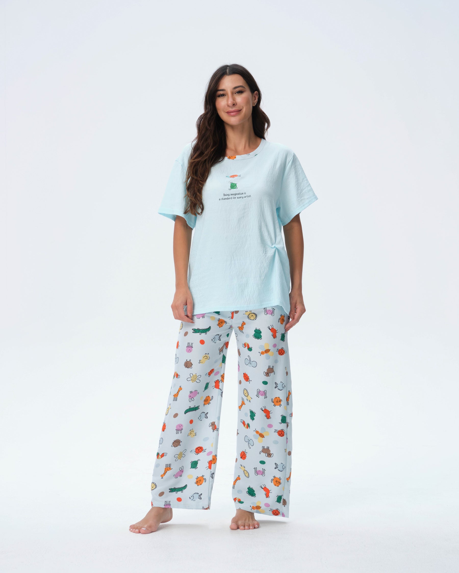 بيجامة نسائية - قطعتين (M-2XL)