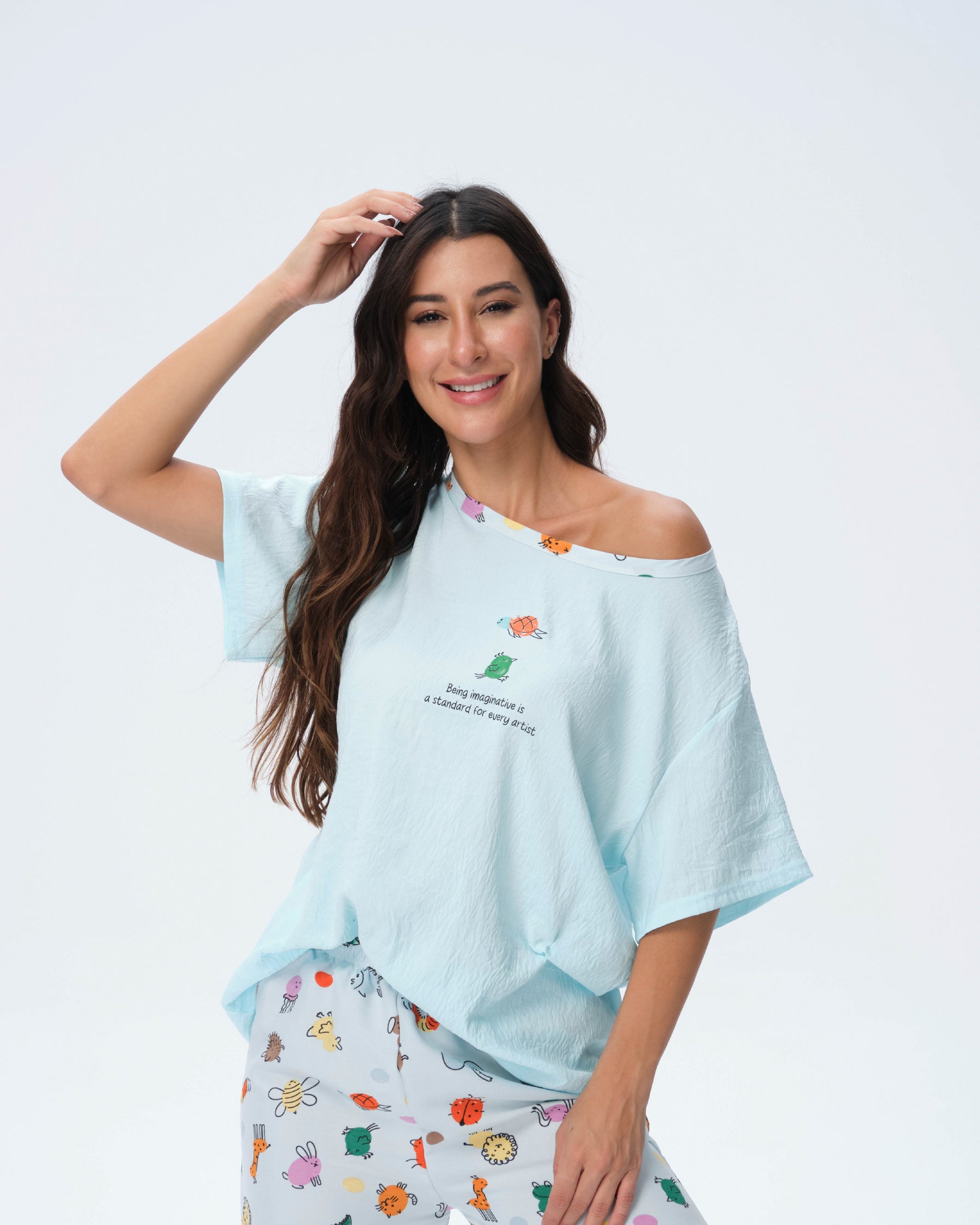 بيجامة نسائية - قطعتين (M-2XL)