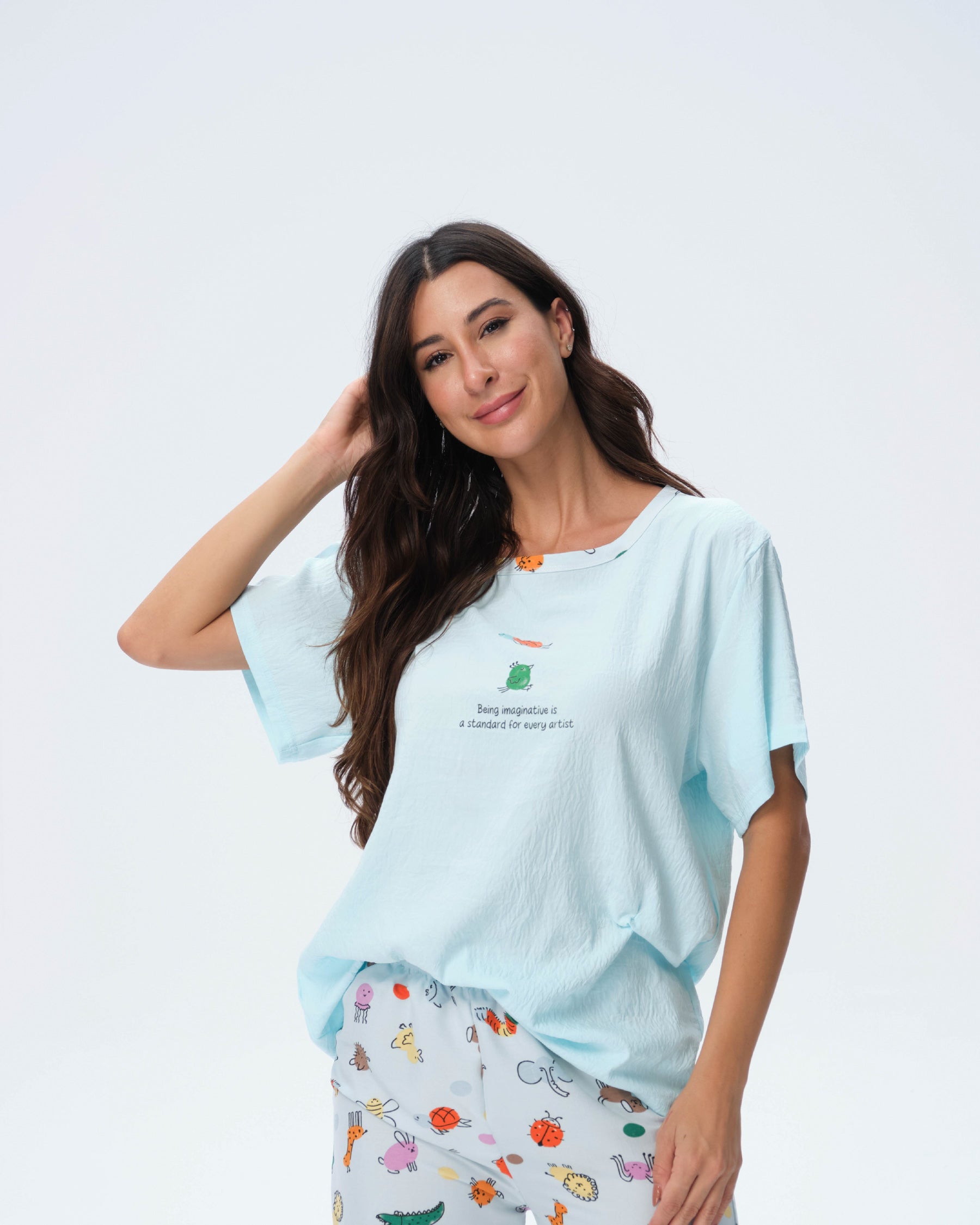 بيجامة نسائية - قطعتين (M-2XL)