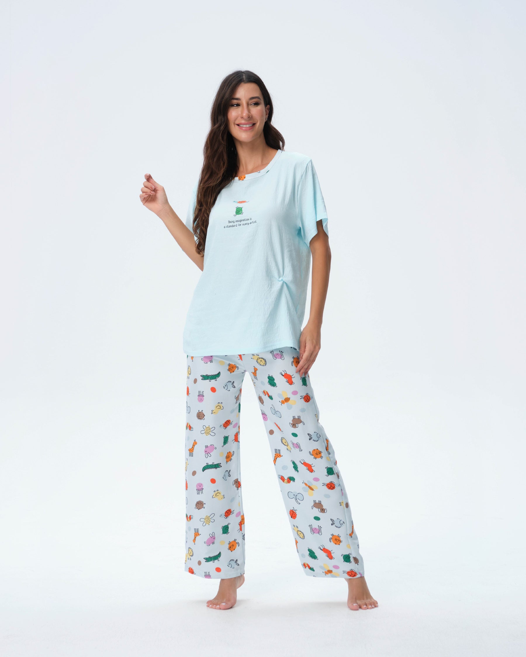 بيجامة نسائية - قطعتين (M-2XL)