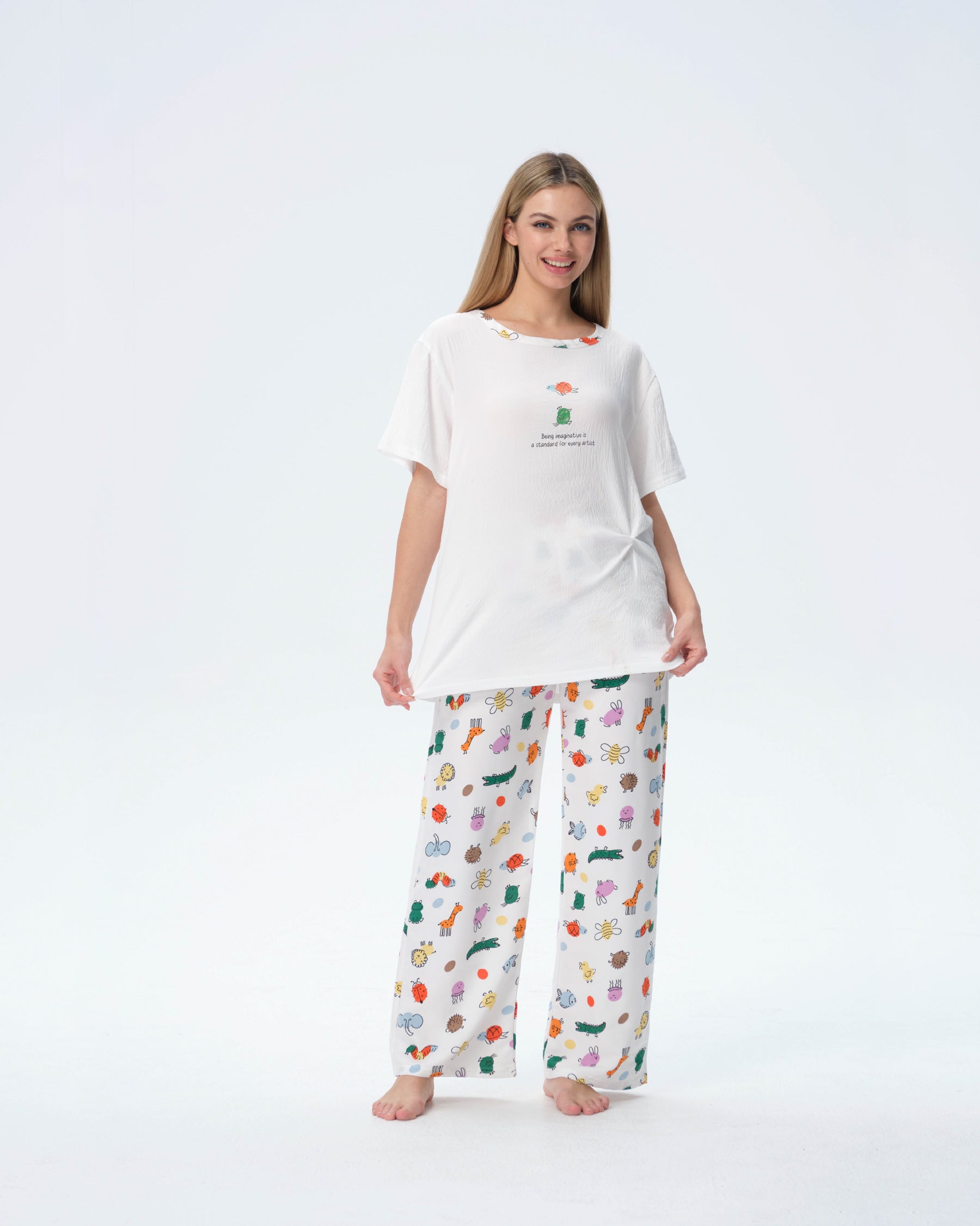 بيجامة نسائية - قطعتين (M-2XL)