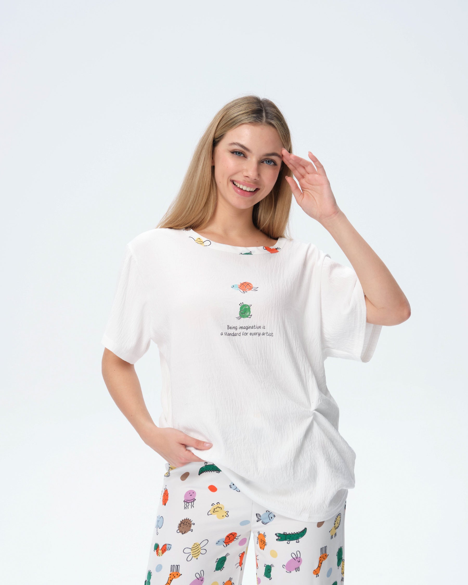 بيجامة نسائية - قطعتين (M-2XL)