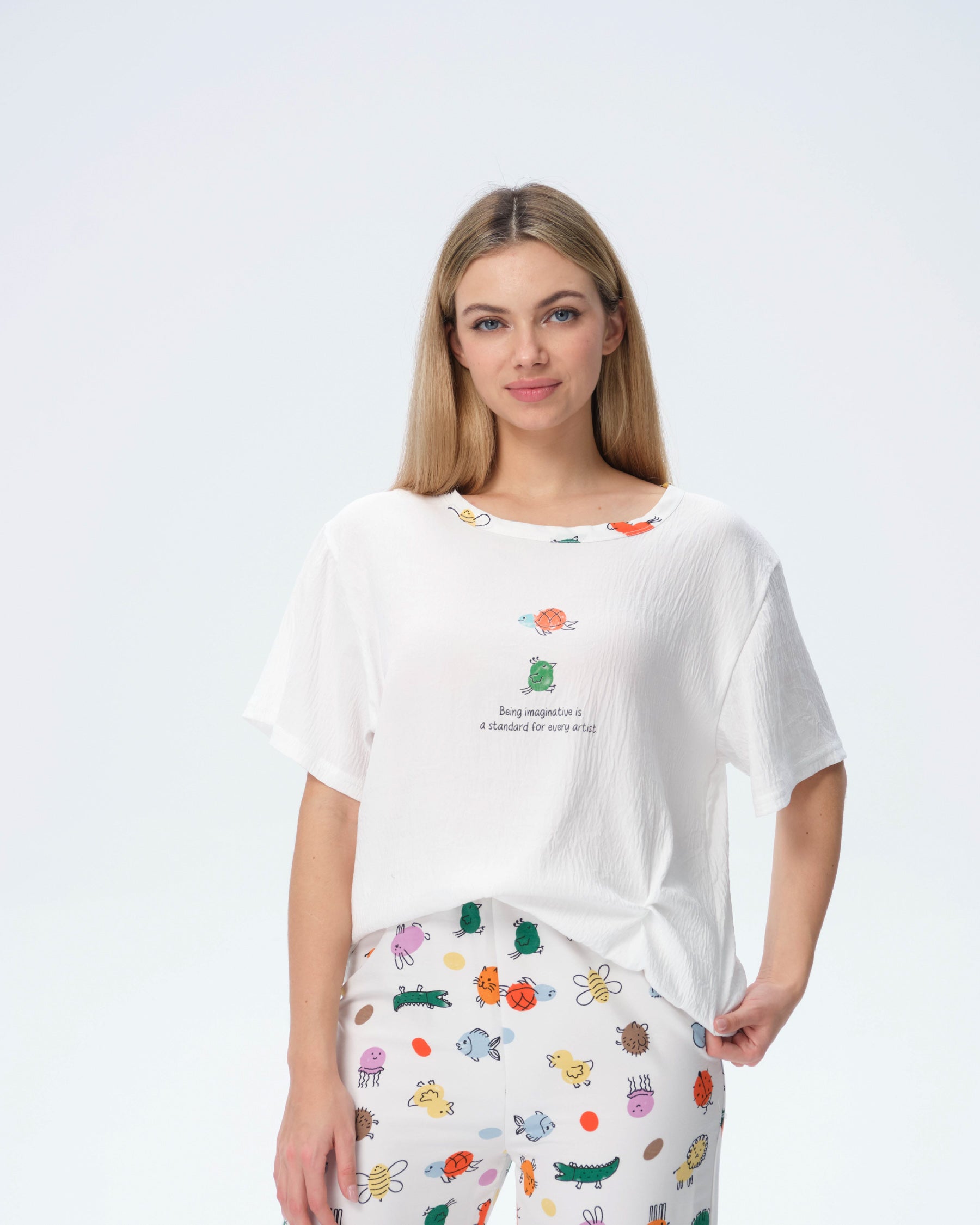 بيجامة نسائية - قطعتين (M-2XL)