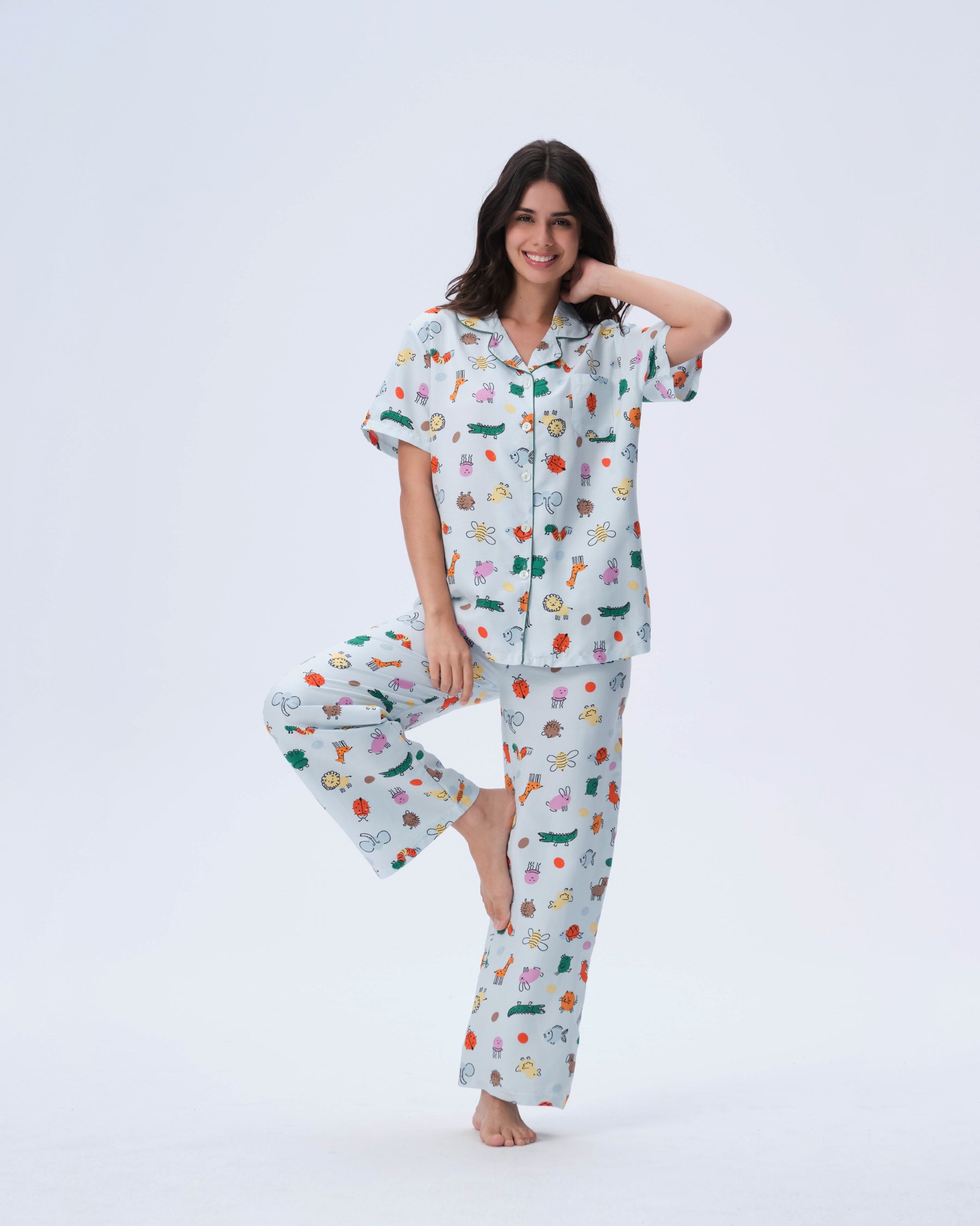 بيجامة نسائية - قطعتين (M-2XL)