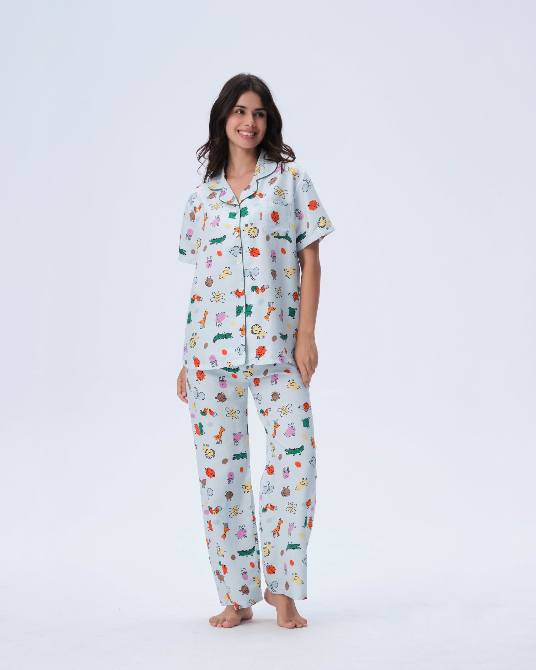 بيجامة نسائية - قطعتين (M-2XL)