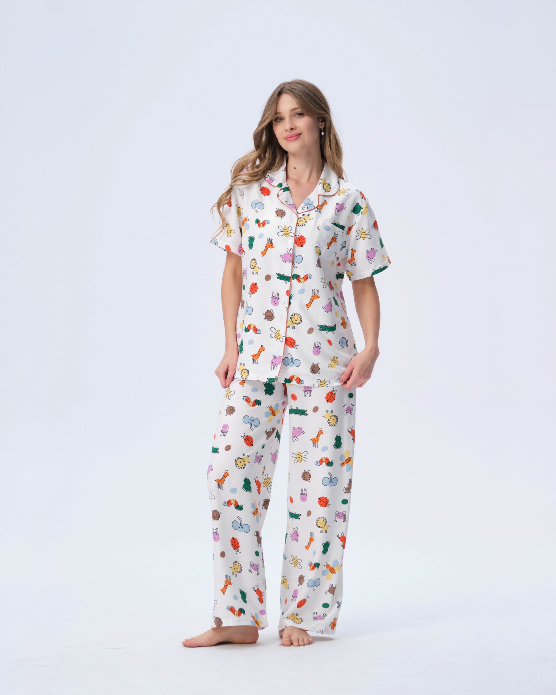 بيجامة نسائية - قطعتين (M-2XL)
