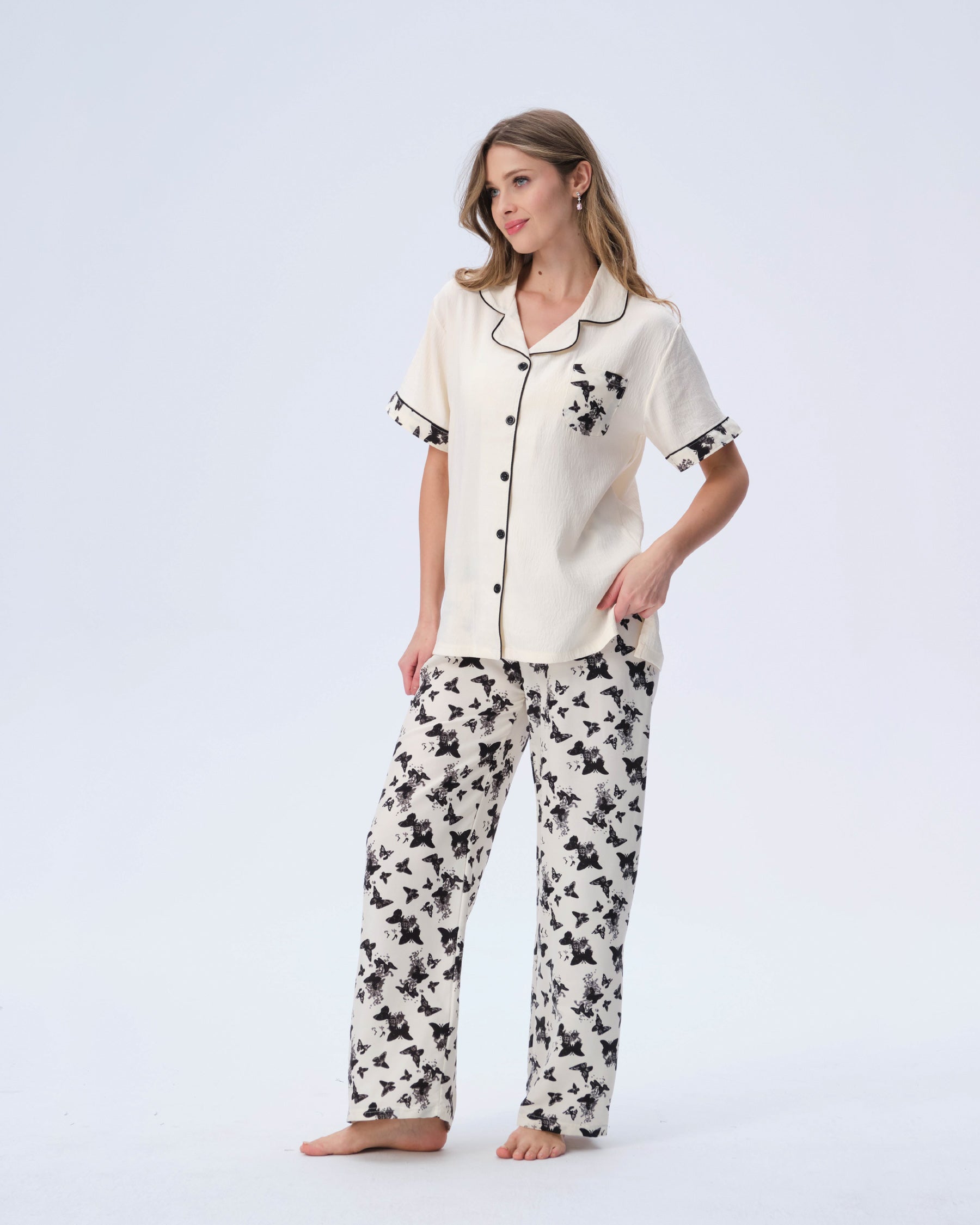 بيجامة نسائية - قطعتين (M-2XL)