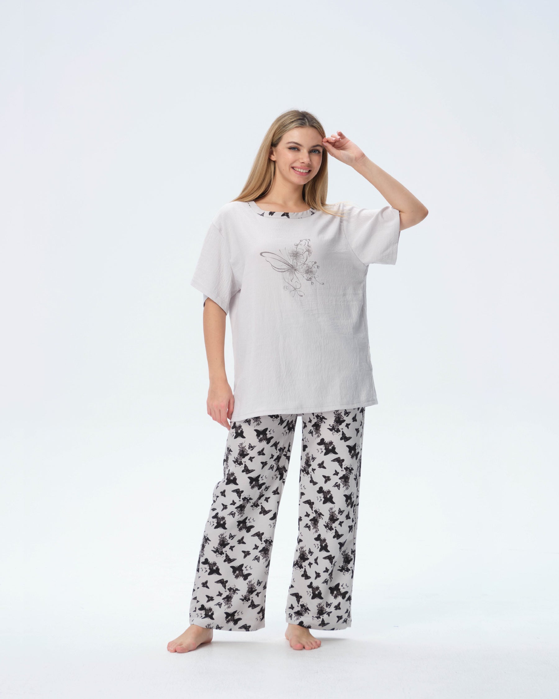 بيجامة نسائية - قطعتين (3XL-6XL)
