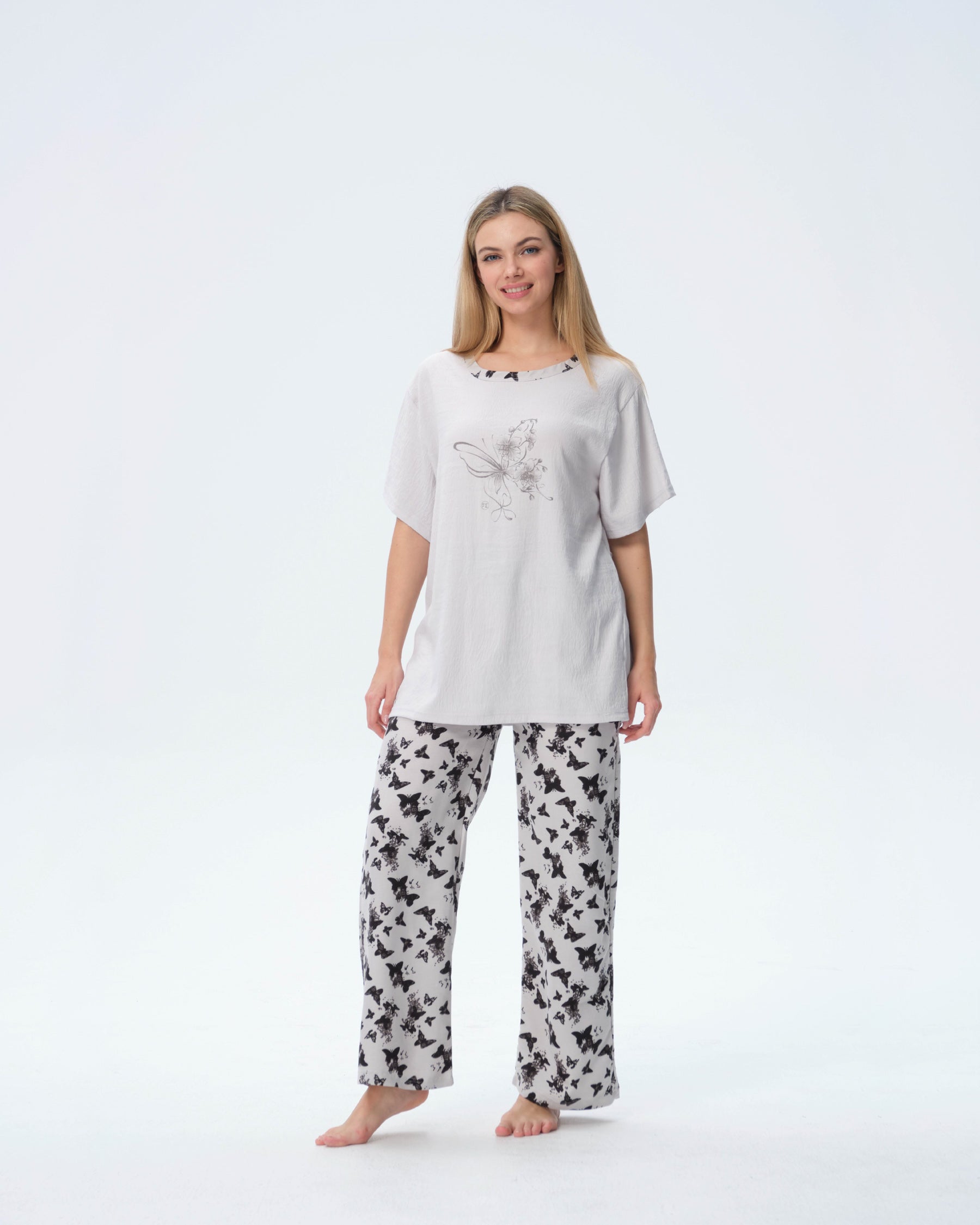بيجامة نسائية - قطعتين (3XL-6XL)
