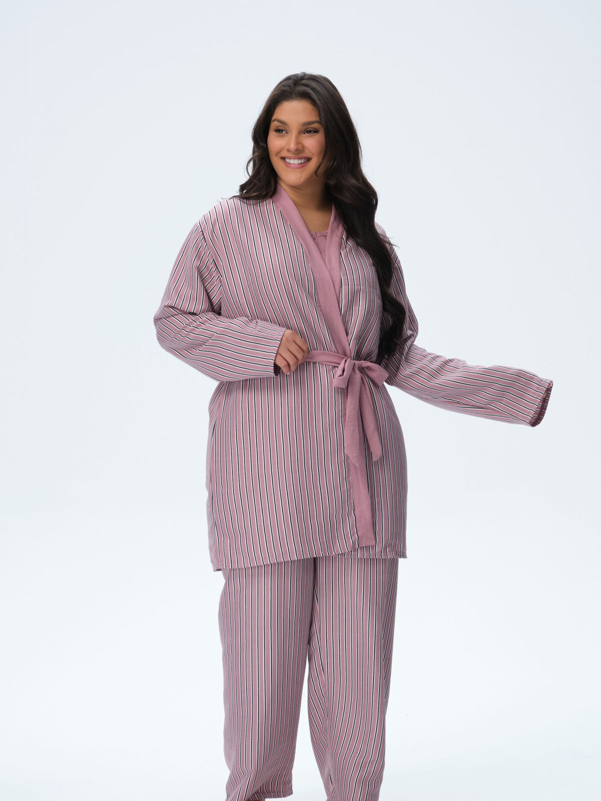 بيجامة نسائية - 3 قطع (3XL-6XL)