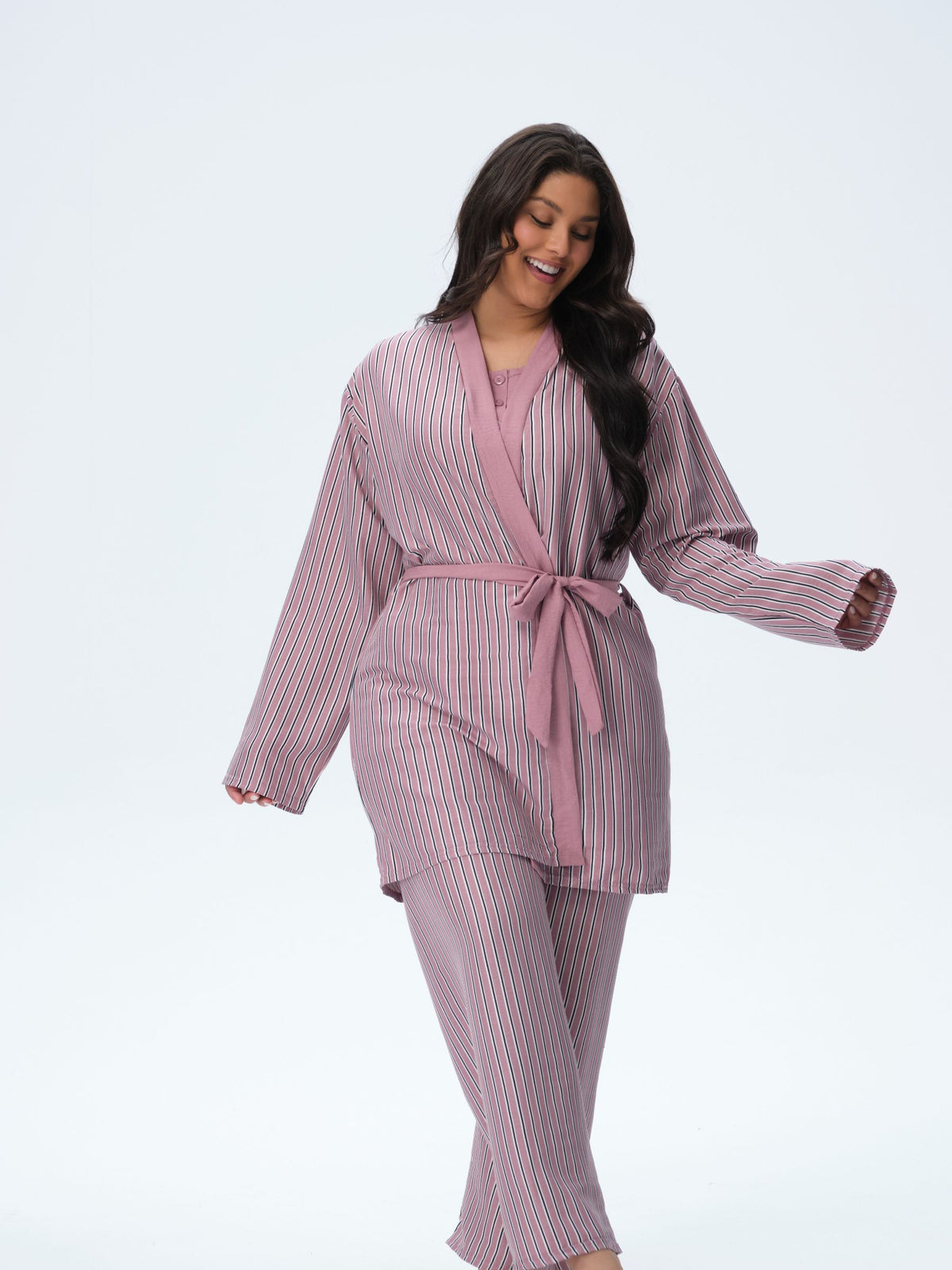 بيجامة نسائية - 3 قطع (3XL-6XL)