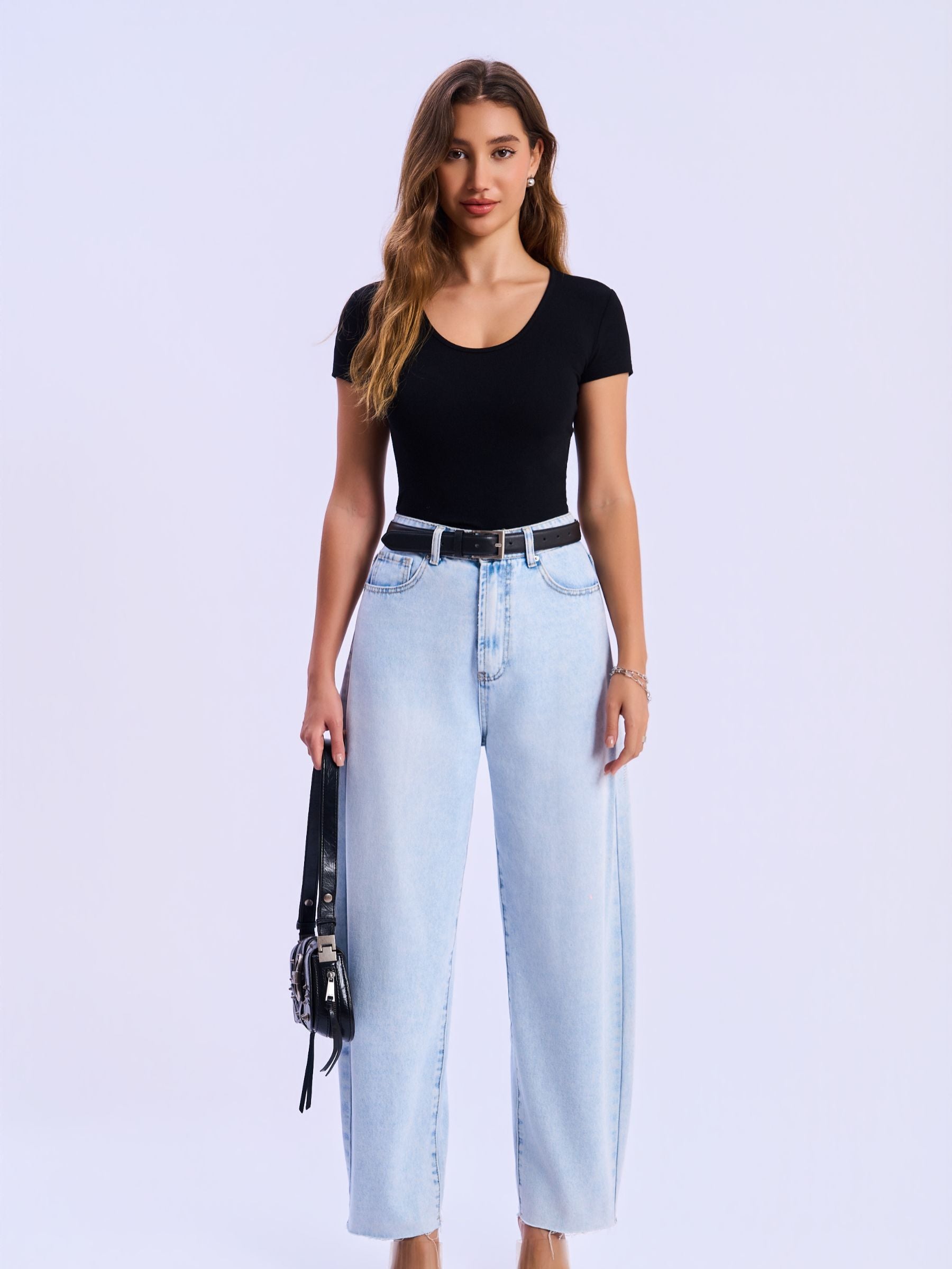 HIGH WAIST BAGGY WIDE LEG JEANS