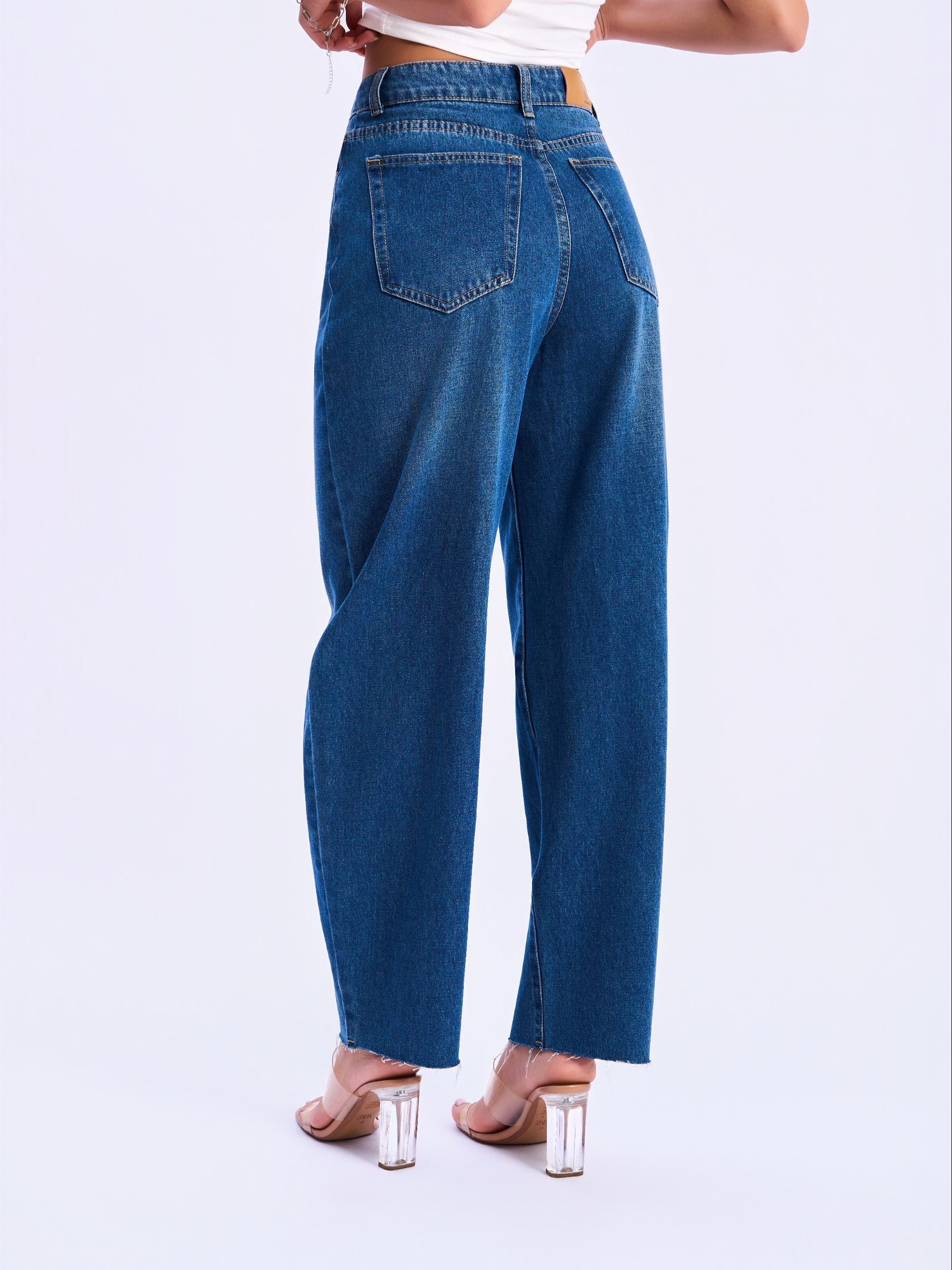 HIGH WAIST BAGGY WIDE LEG JEANS