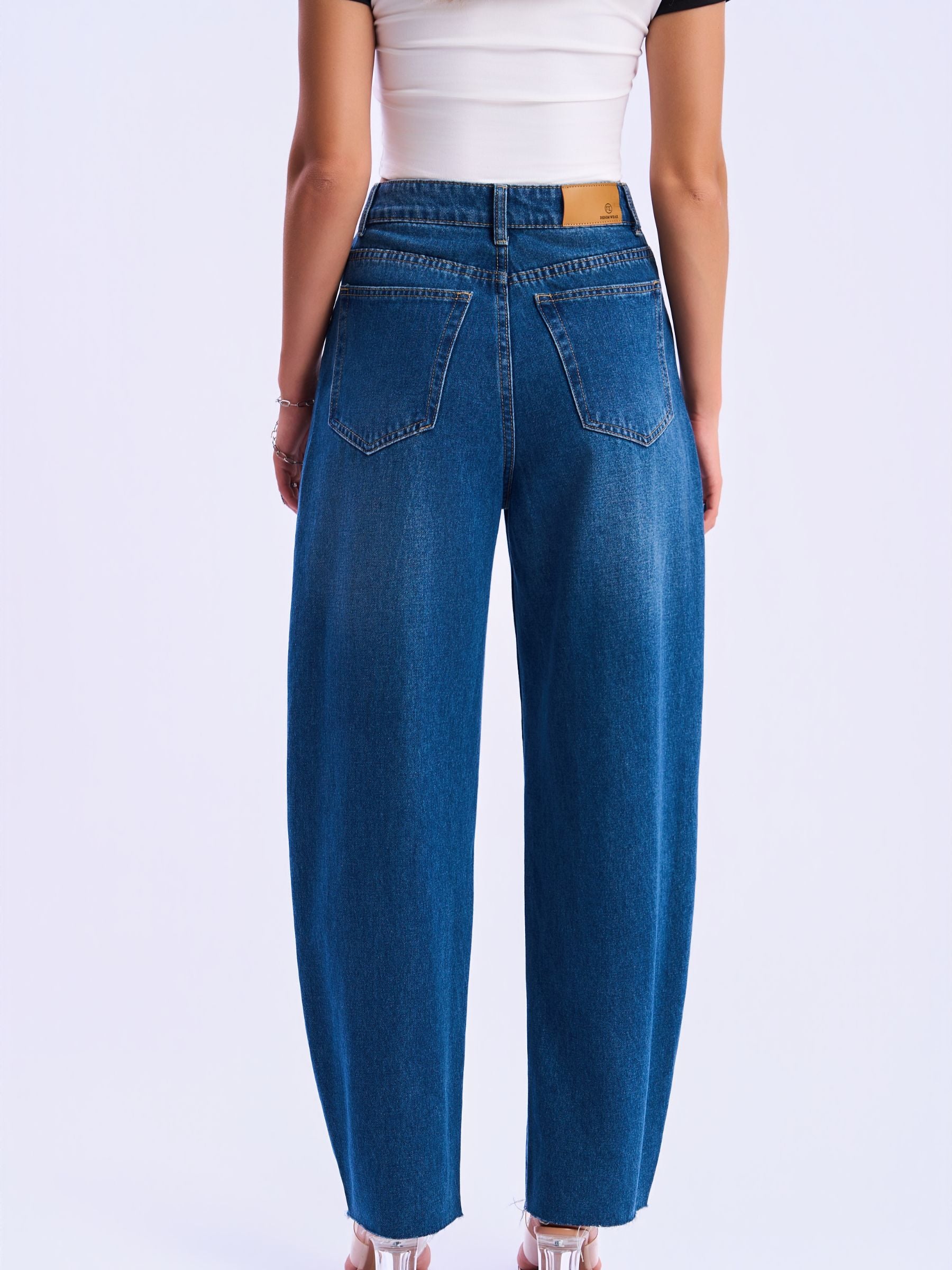 HIGH WAIST BAGGY WIDE LEG JEANS