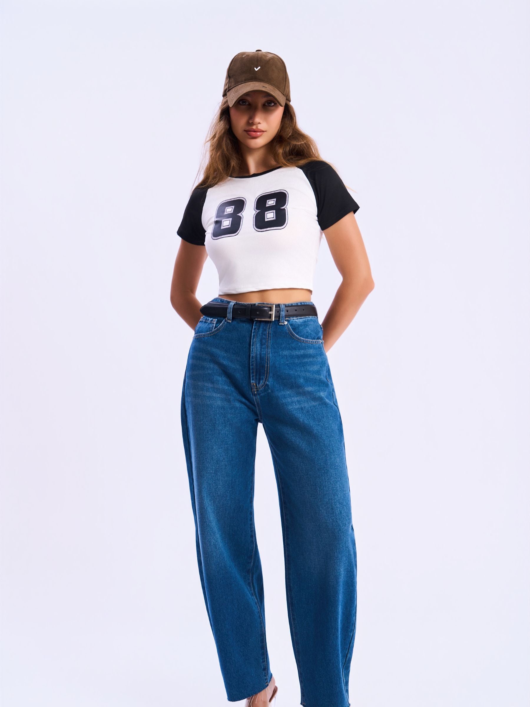 HIGH WAIST BAGGY WIDE LEG JEANS