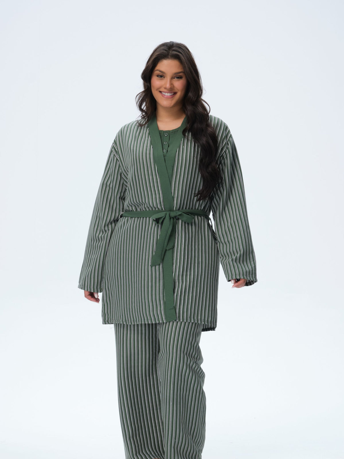 بيجامة نسائية - 3 قطع (3XL-6XL)