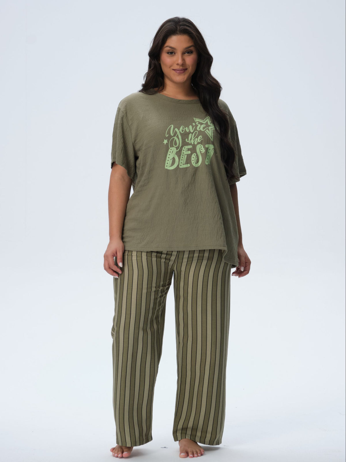 بيجامة نسائية - قطعتين (3XL-6XL)