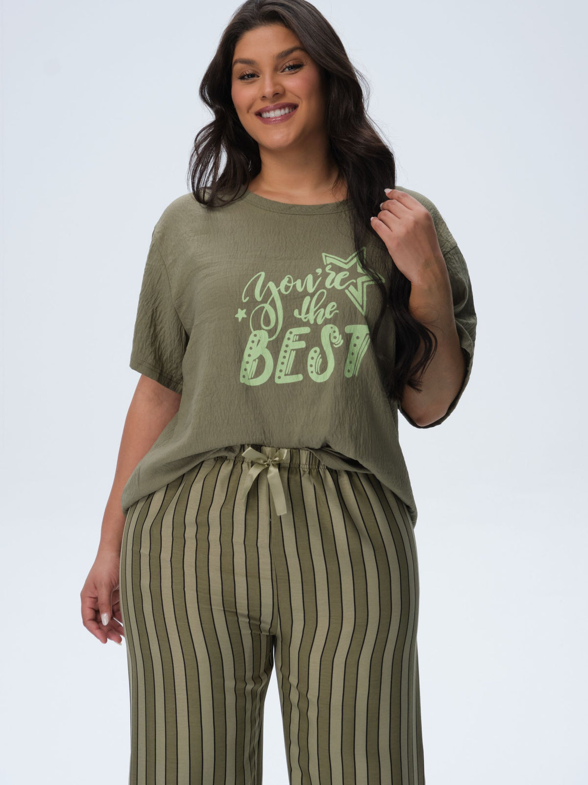 بيجامة نسائية - قطعتين (3XL-6XL)