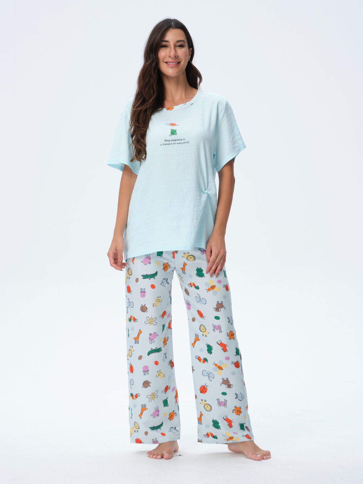 بيجامة نسائية - قطعتين (M-2XL)
