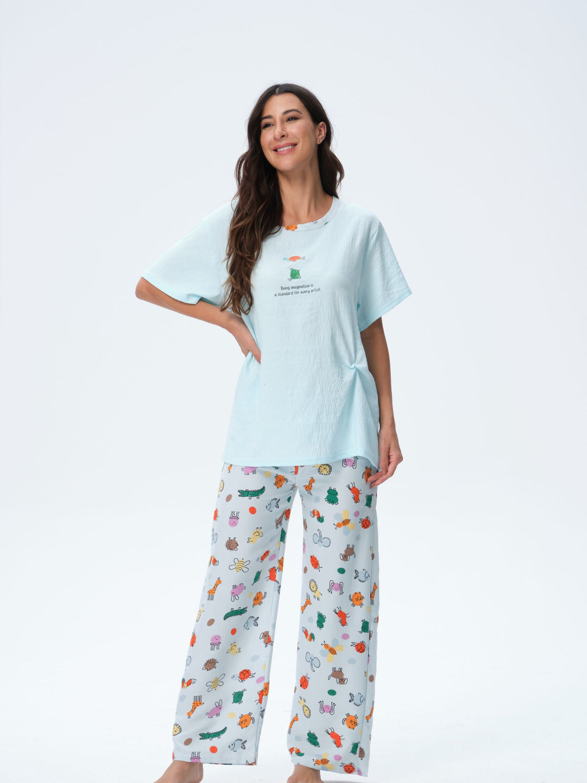 بيجامة نسائية - قطعتين (M-2XL)