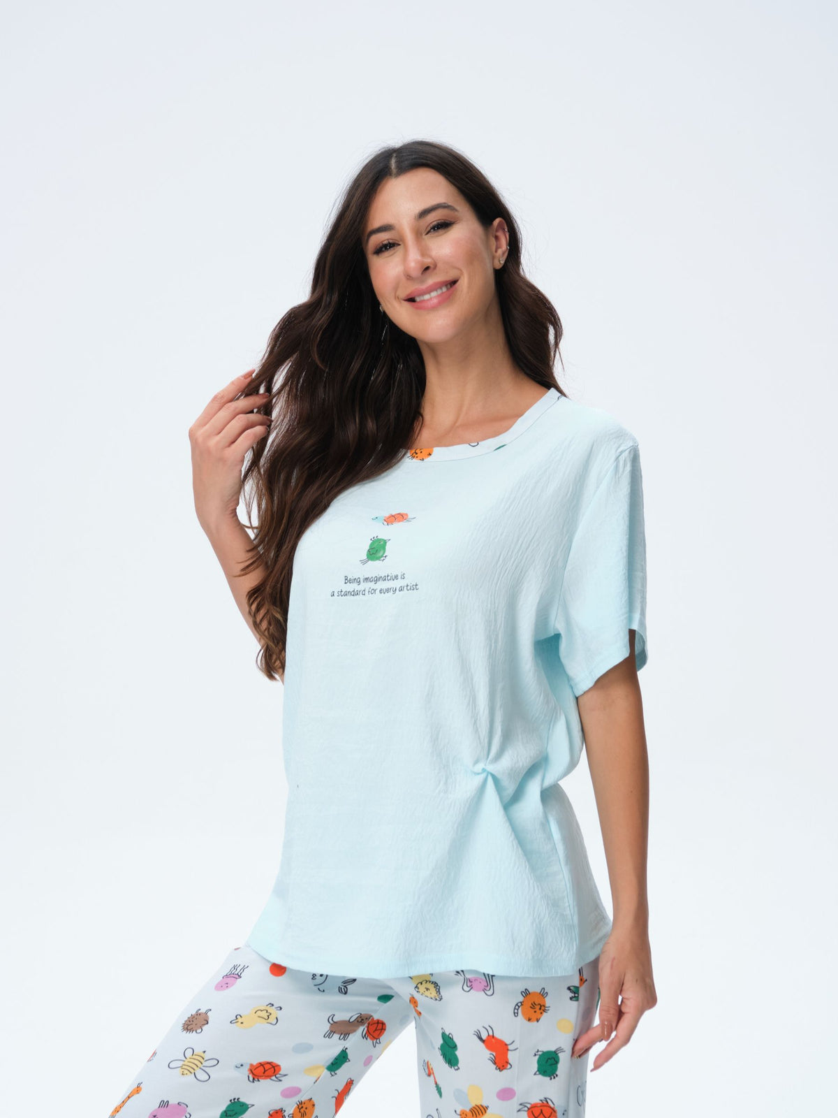 بيجامة نسائية - قطعتين (M-2XL)