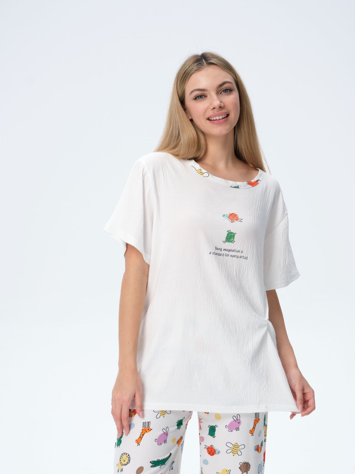بيجامة نسائية - قطعتين (M-2XL)