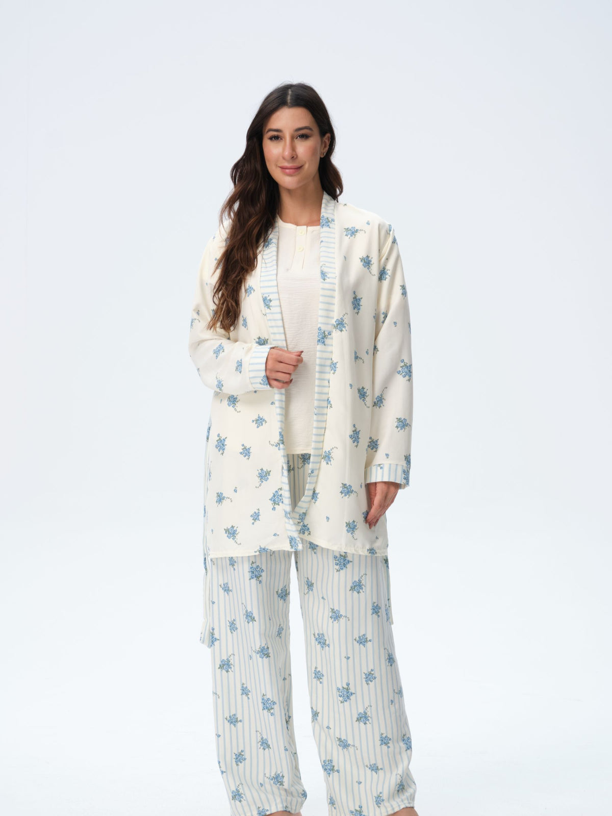 بيجامة نسائية - 3 قطع (3XL-6XL)