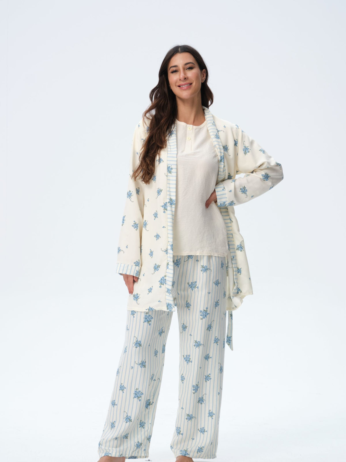 بيجامة نسائية - 3 قطع (3XL-6XL)