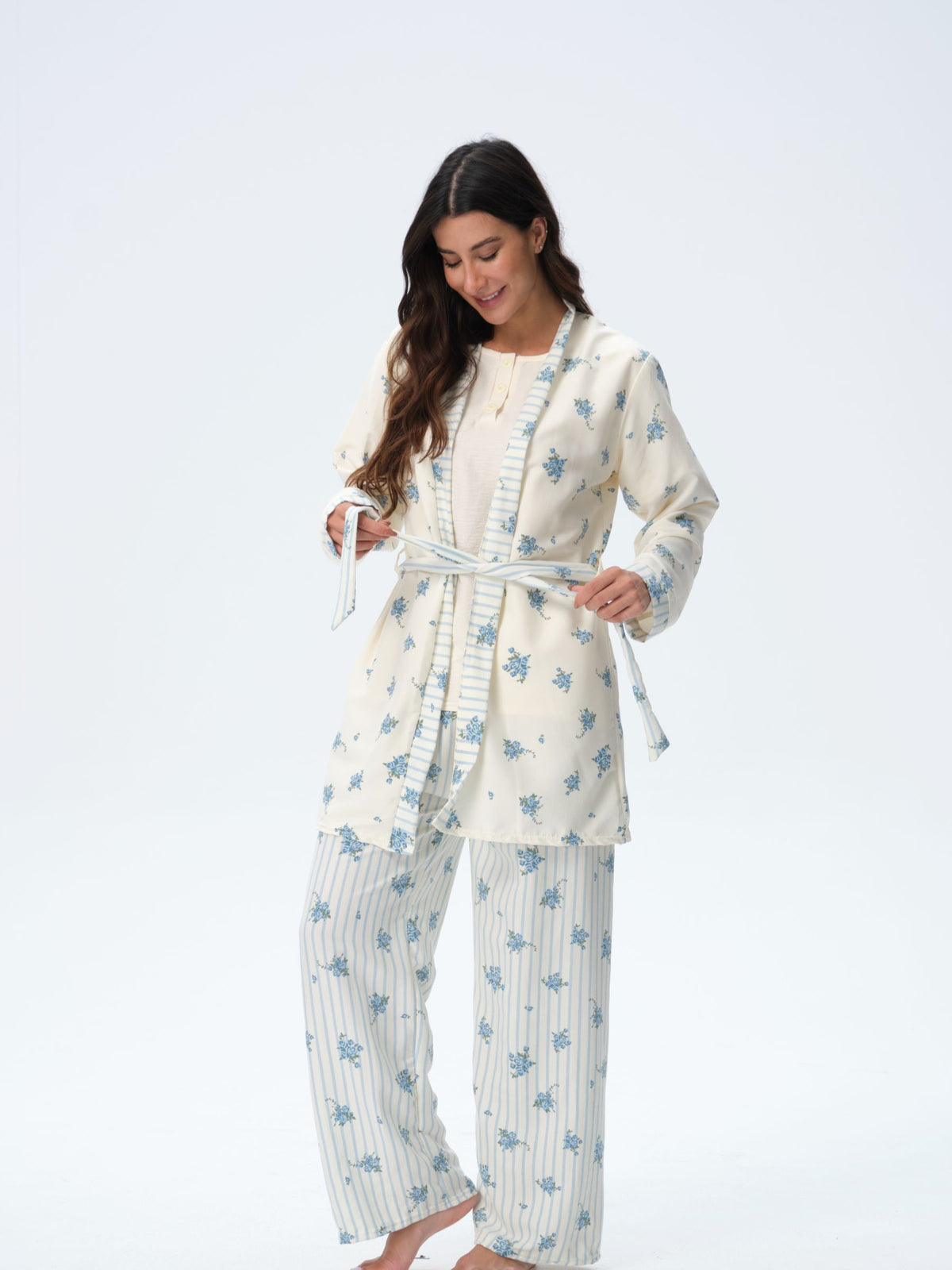 بيجامة نسائية - 3 قطع (3XL-6XL)