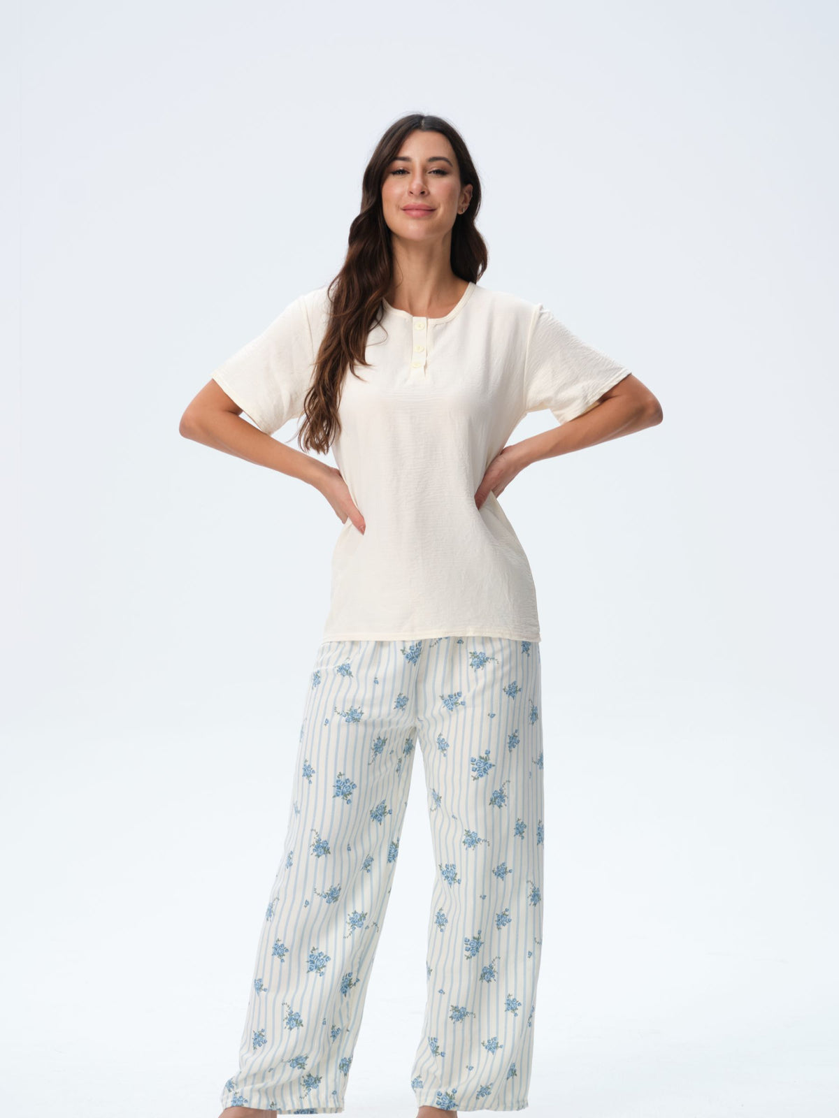 بيجامة نسائية - 3 قطع (3XL-6XL)