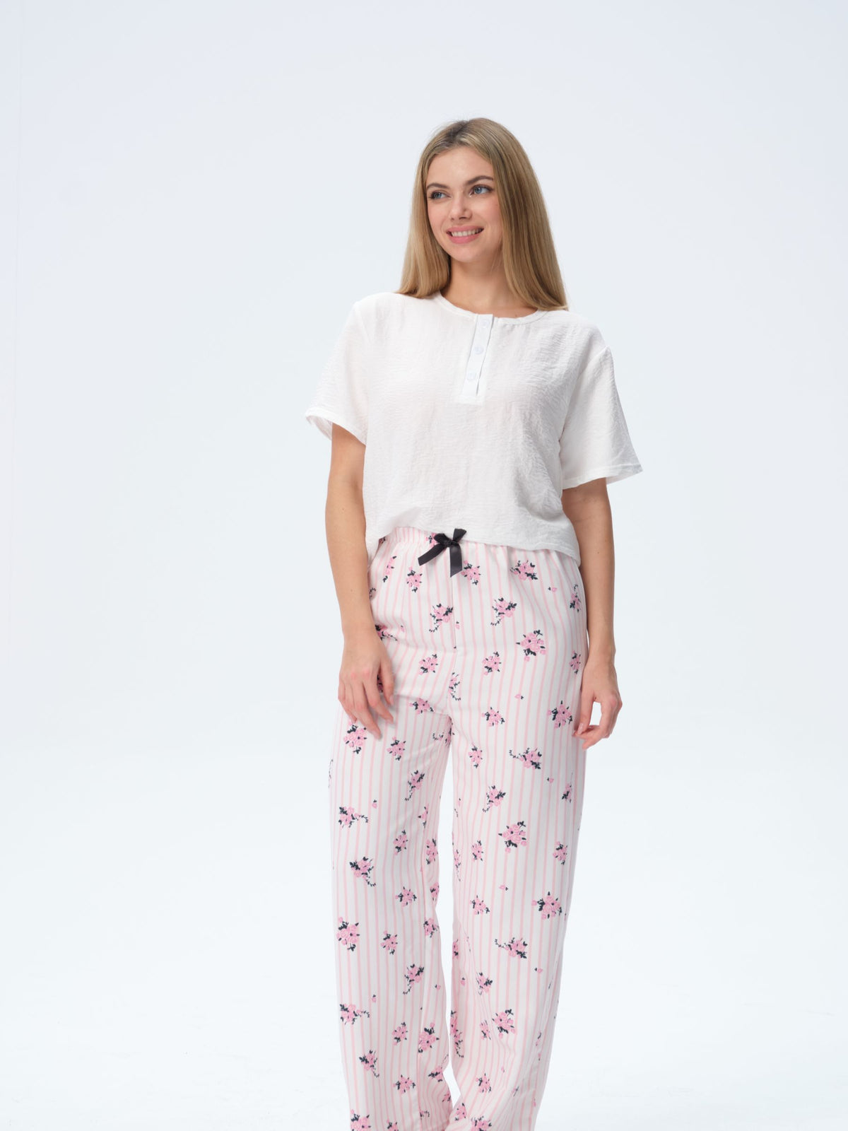 بيجامة نسائية - 3 قطع (M-2XL)