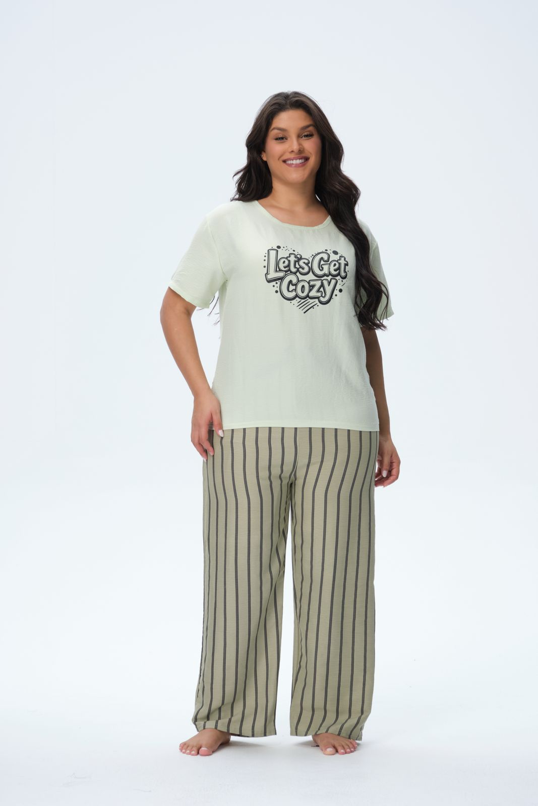 بيجامة نسائية - قطعتين (3XL-6XL)