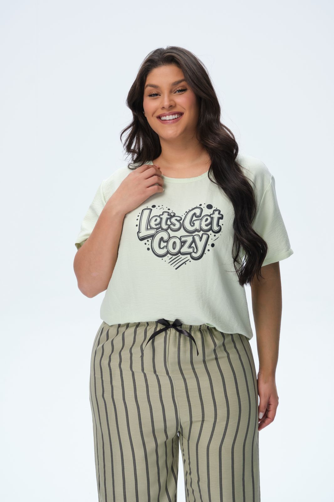 بيجامة نسائية - قطعتين (3XL-6XL)