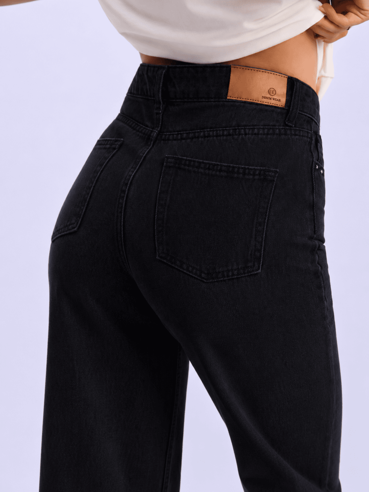 Feminines-High-Waisted-Wide-Leg-Jeans-Black-Denim#Color_BLACK DENIM