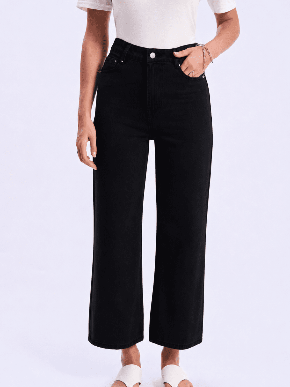 Feminines-High-Waisted-Wide-Leg-Jeans-Black-Denim#Color_BLACK DENIM